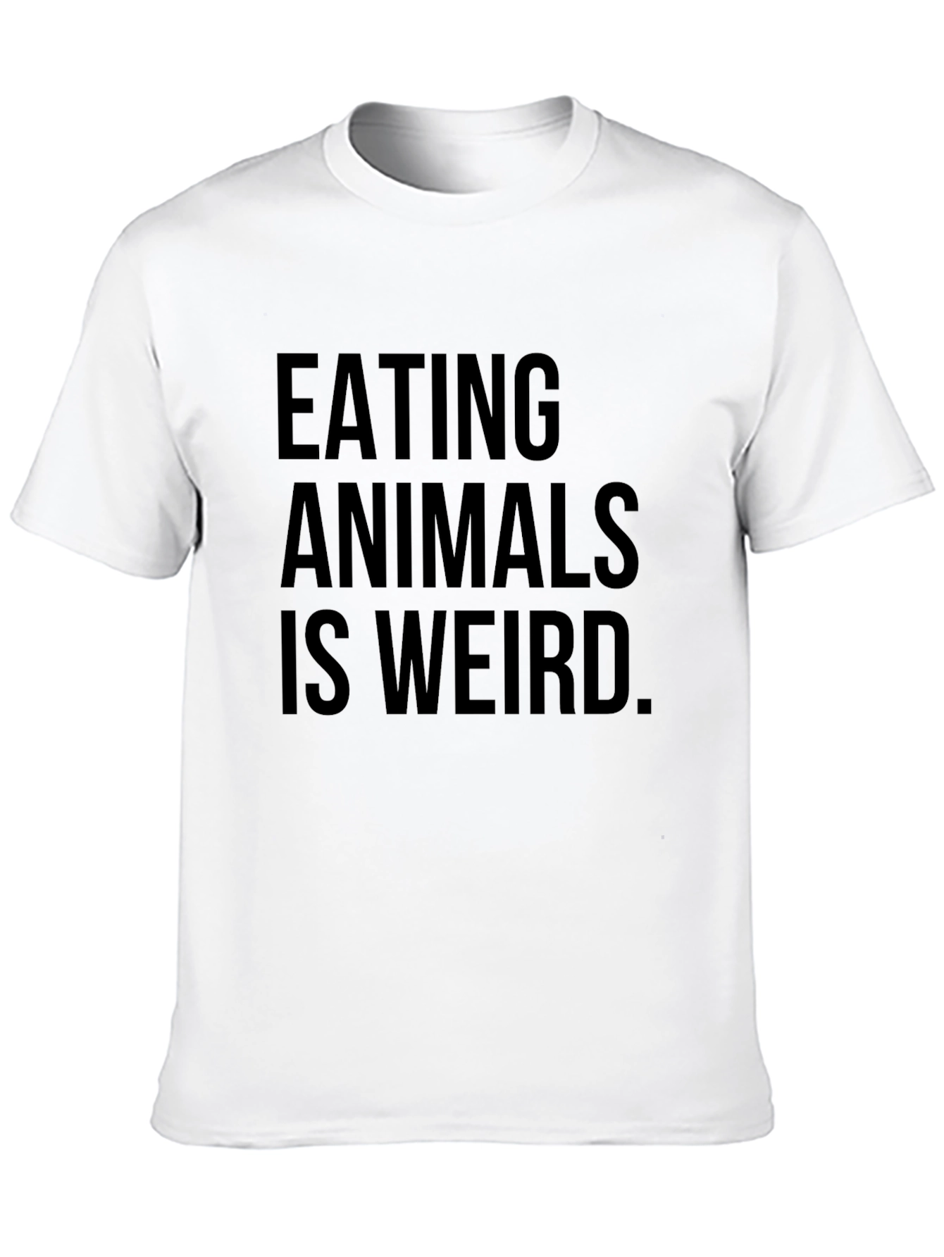 Black Eating Animals Is Weird Black T-Shirt view 10