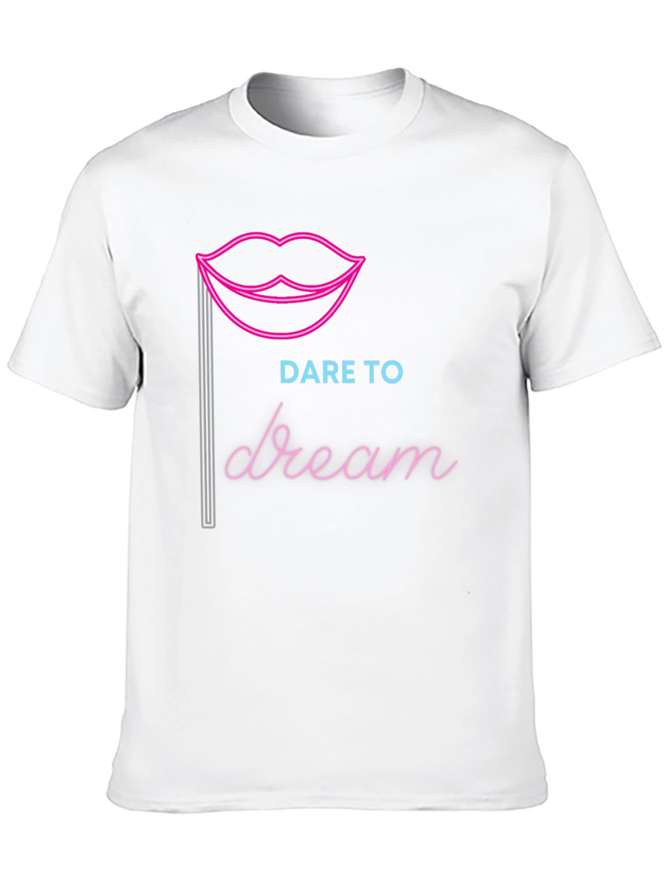 Black Dare to Dream Graphic Tee - Neon Lips Design view 10