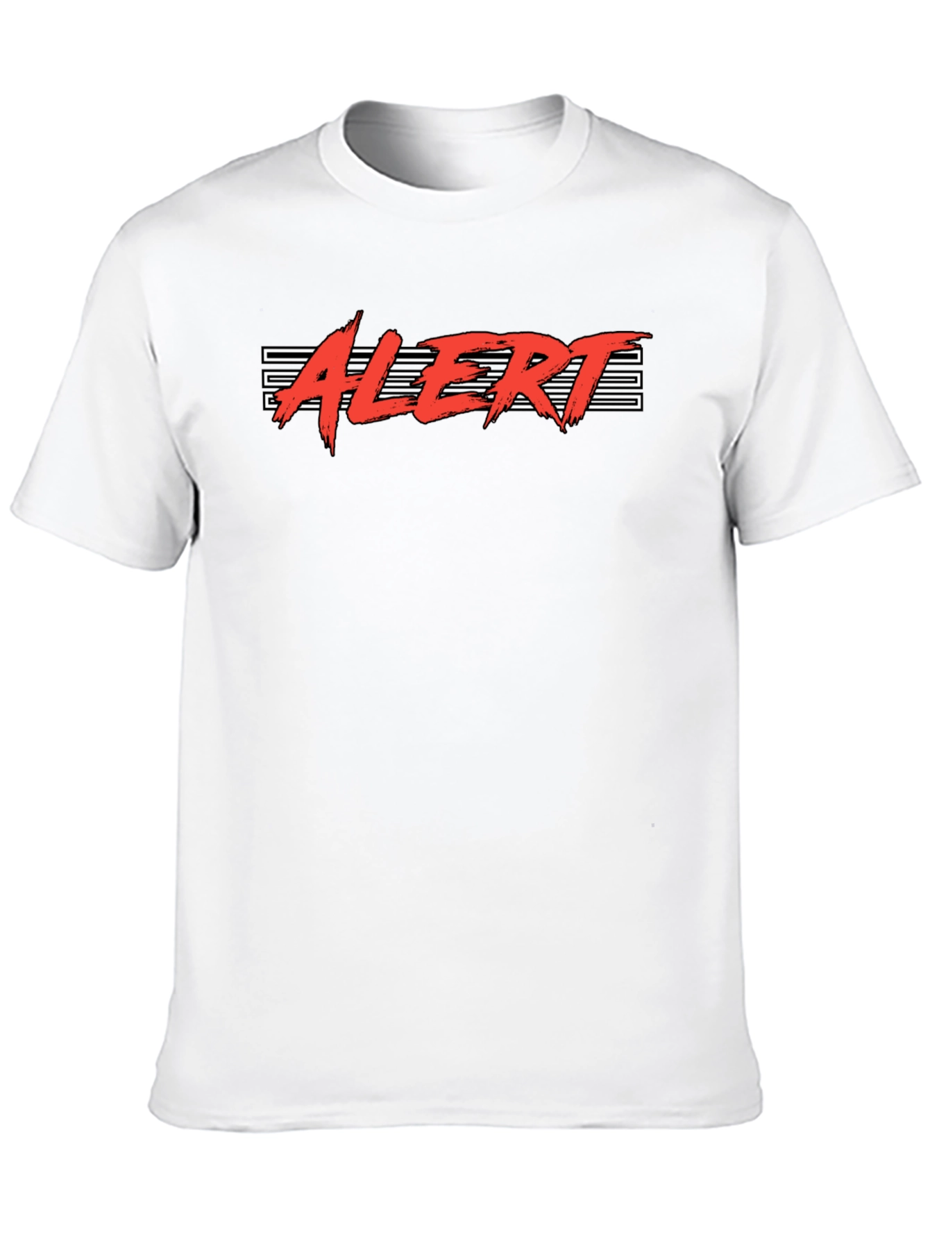 Black Alert Graphic Tee - Retro Style Black T-Shirt view 10