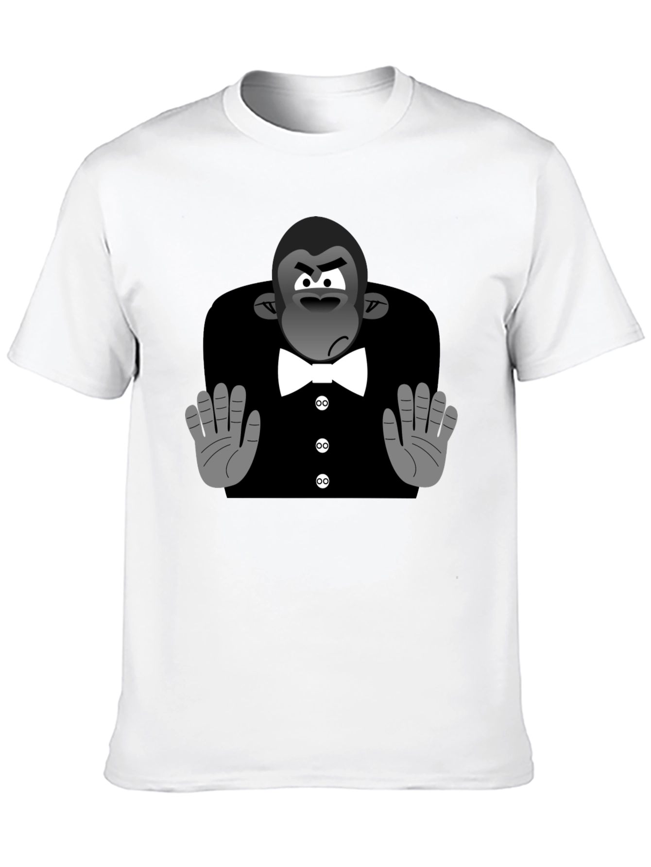Black Cartoon Gorilla Tuxedo T-Shirt view 10