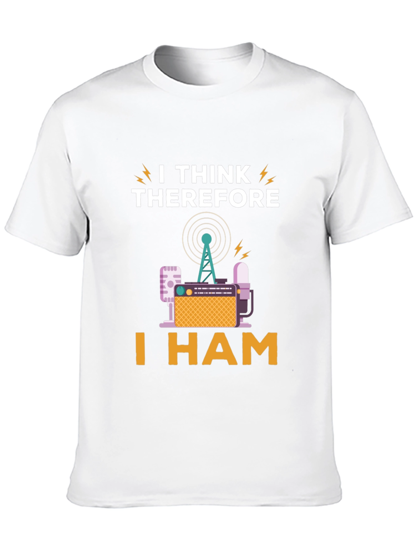 Black I Think Therefore I Ham Radio T-Shirt view 10