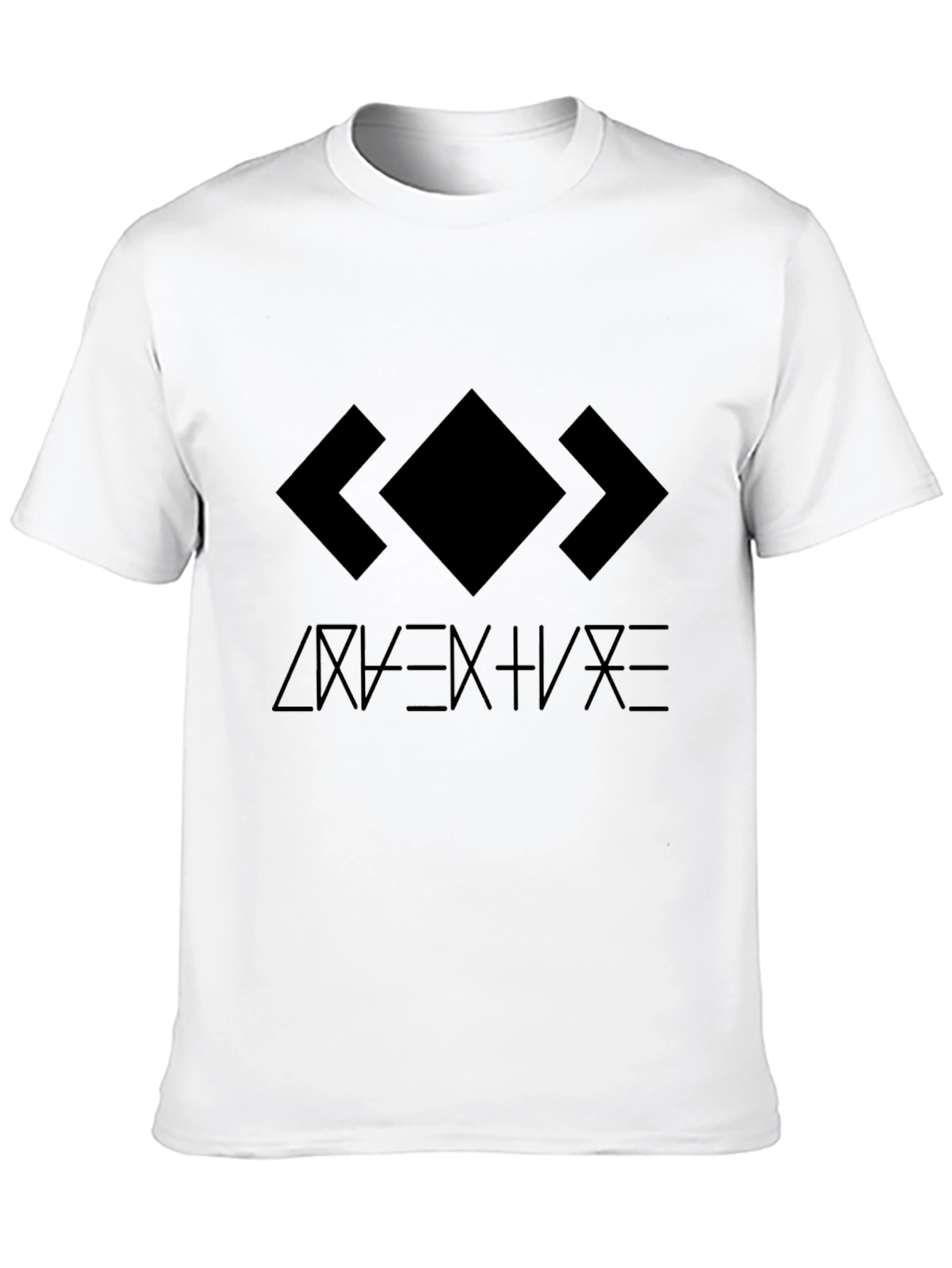 Black Geometric Graphic Black T-Shirt view 10