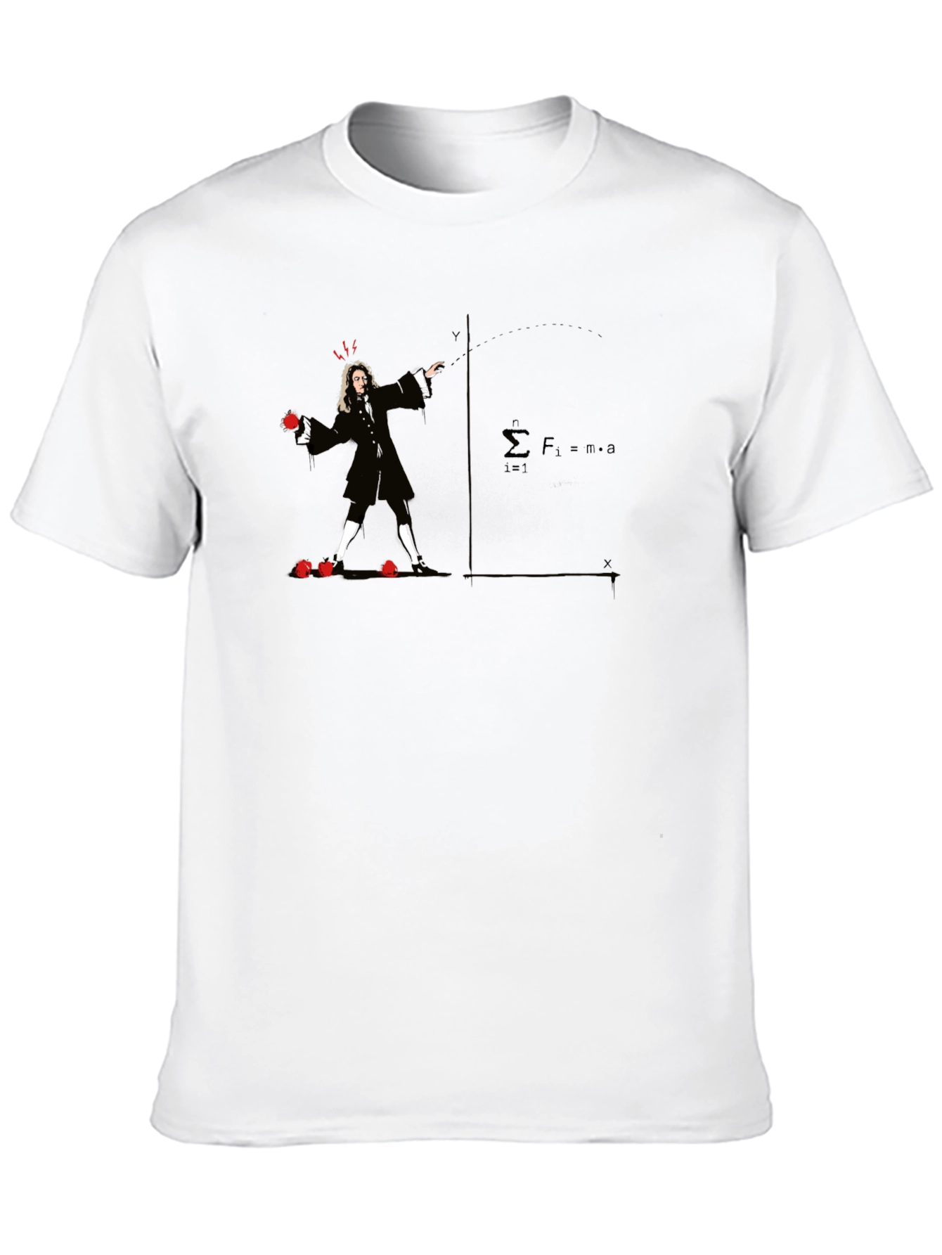 Black Newton's Apple T-Shirt - Physics Humor view 10