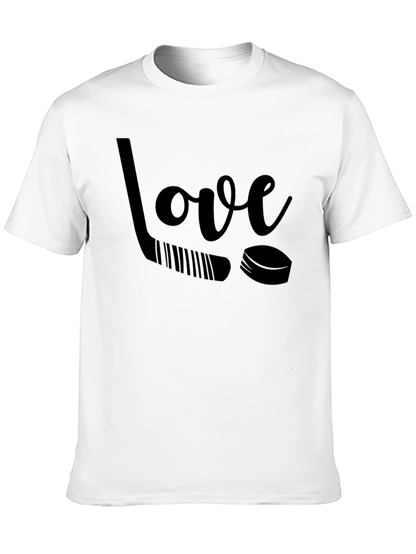 Black Love Hockey Graphic Tee - Black Unisex T-Shirt view 10