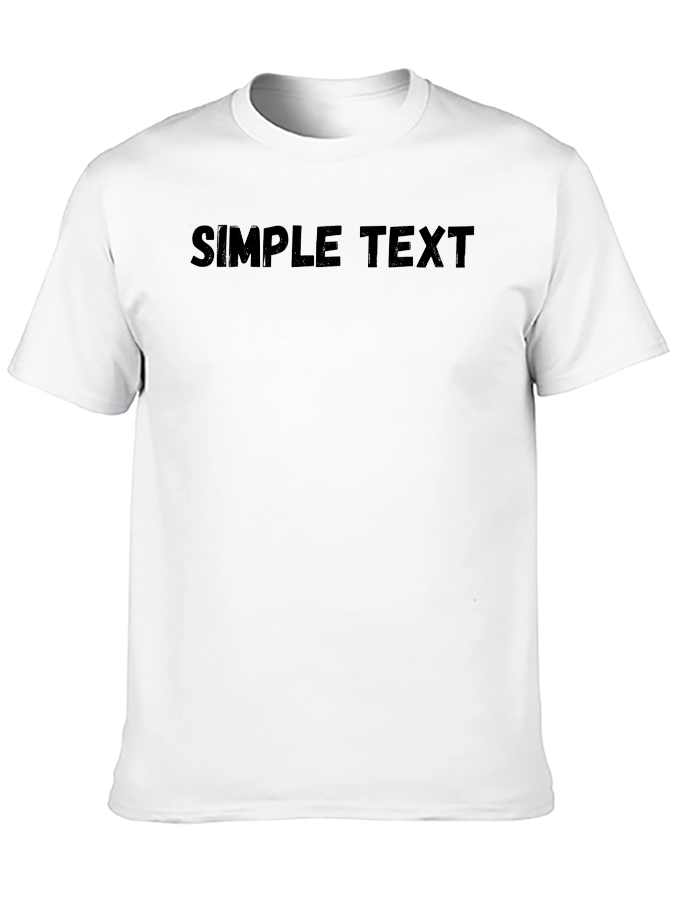 Black Men's Black Simple Text T-Shirt view 10