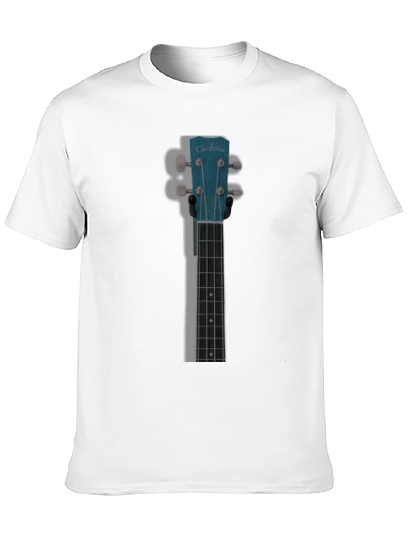 Black Ukulele Headstock Graphic T-Shirt view 10
