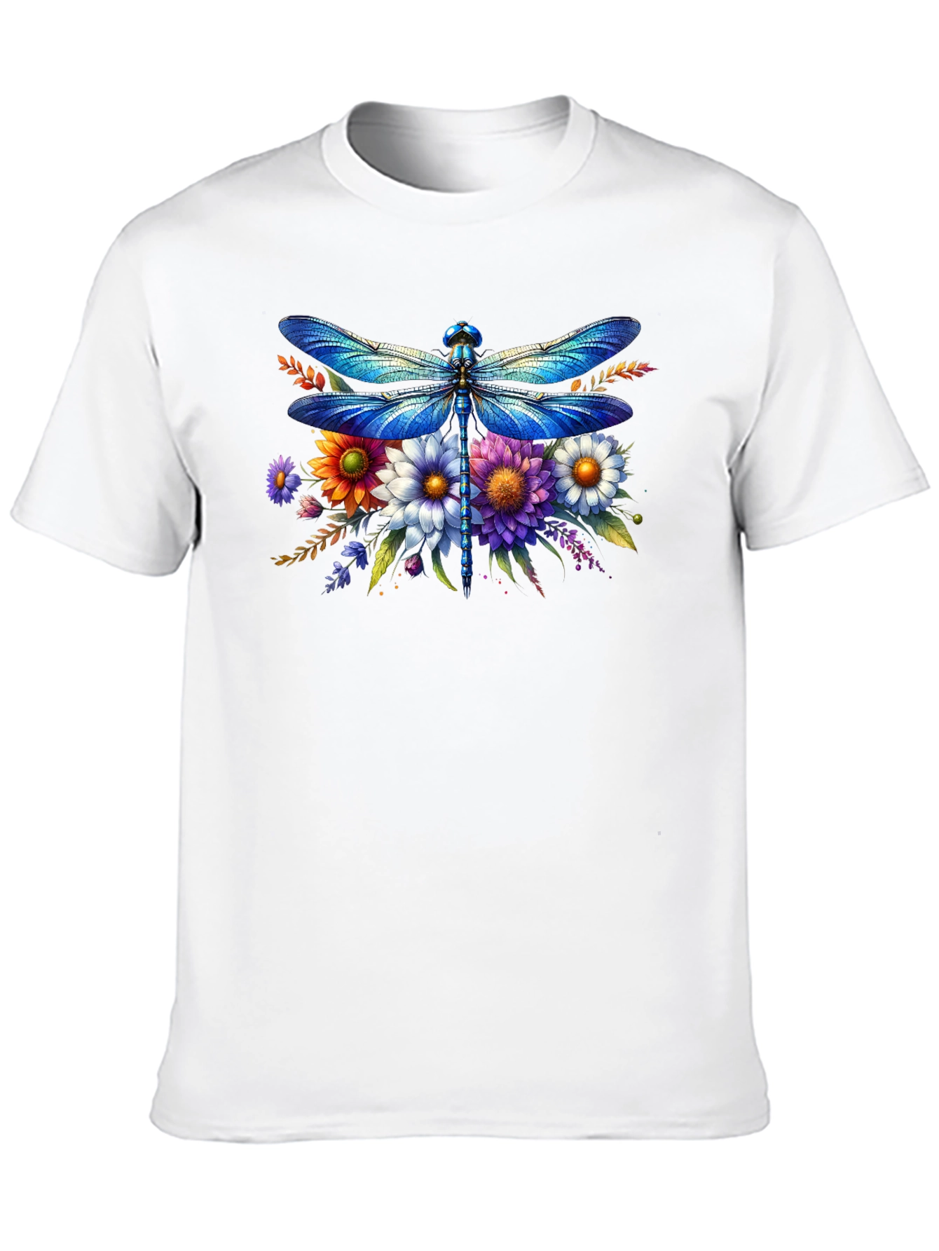 Black Dragonfly Floral Graphic Tee - Stylish Comfort view 10