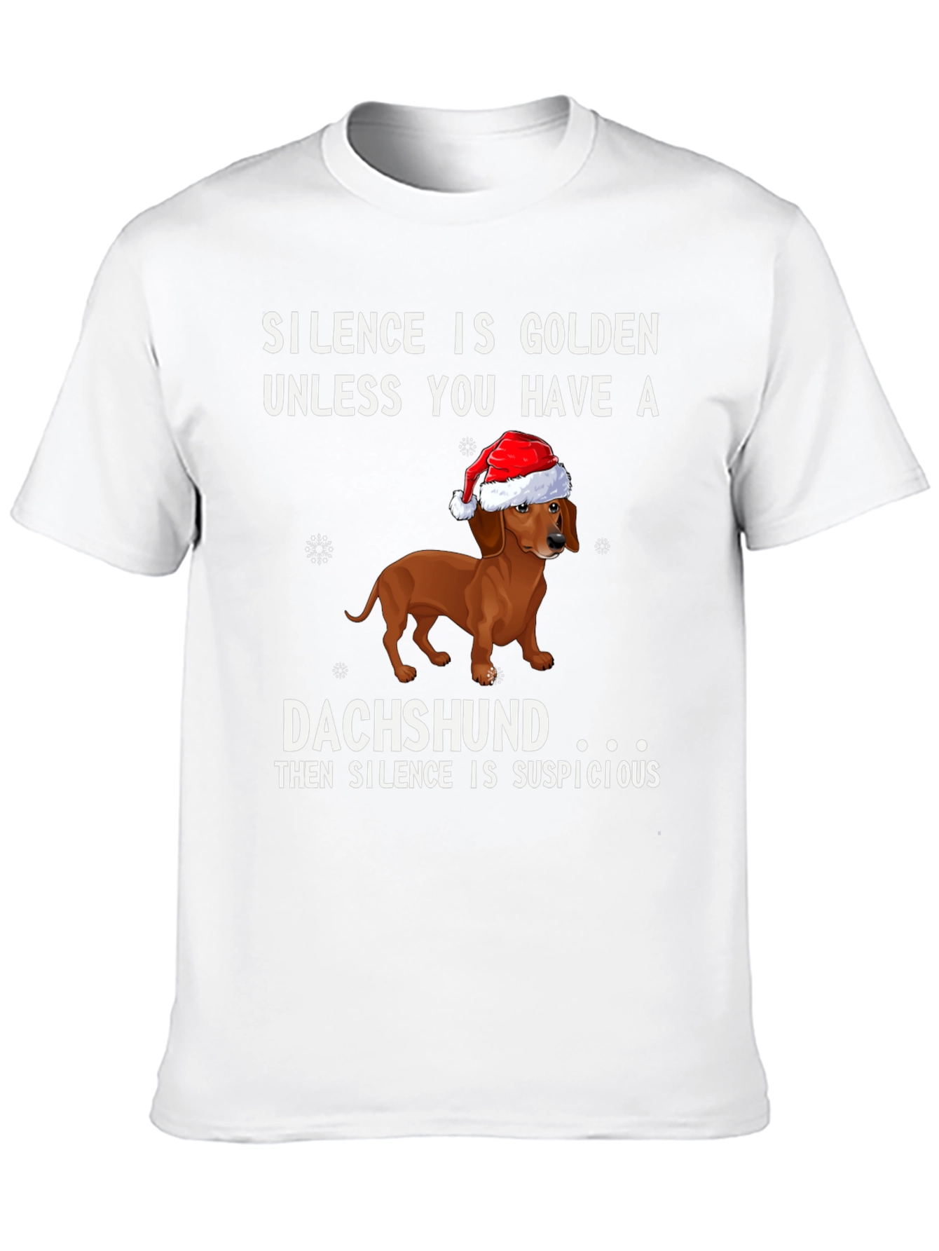Black Dachshund Christmas T-Shirt - Silence is Suspicious! view 10
