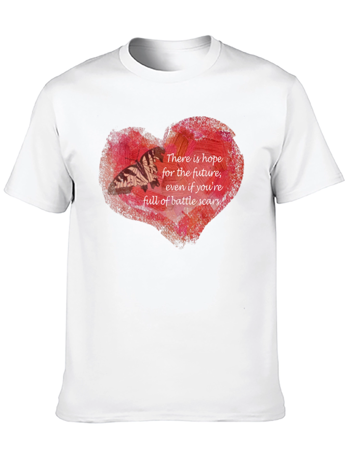 Black Hopeful Heart Battle Scars T-Shirt view 10