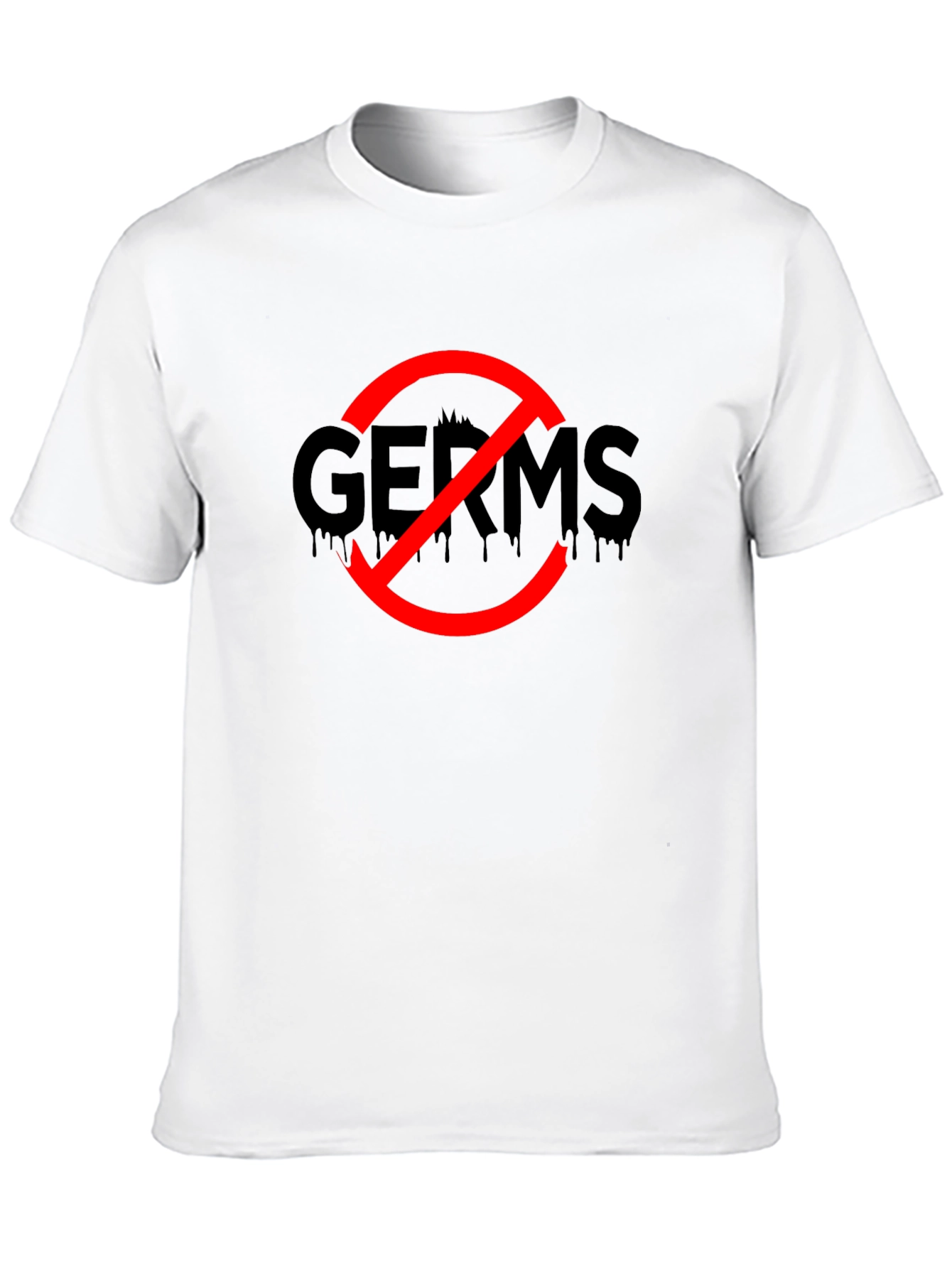 Black No Germs Black T-Shirt Novelty Funny Slogan Top view 10