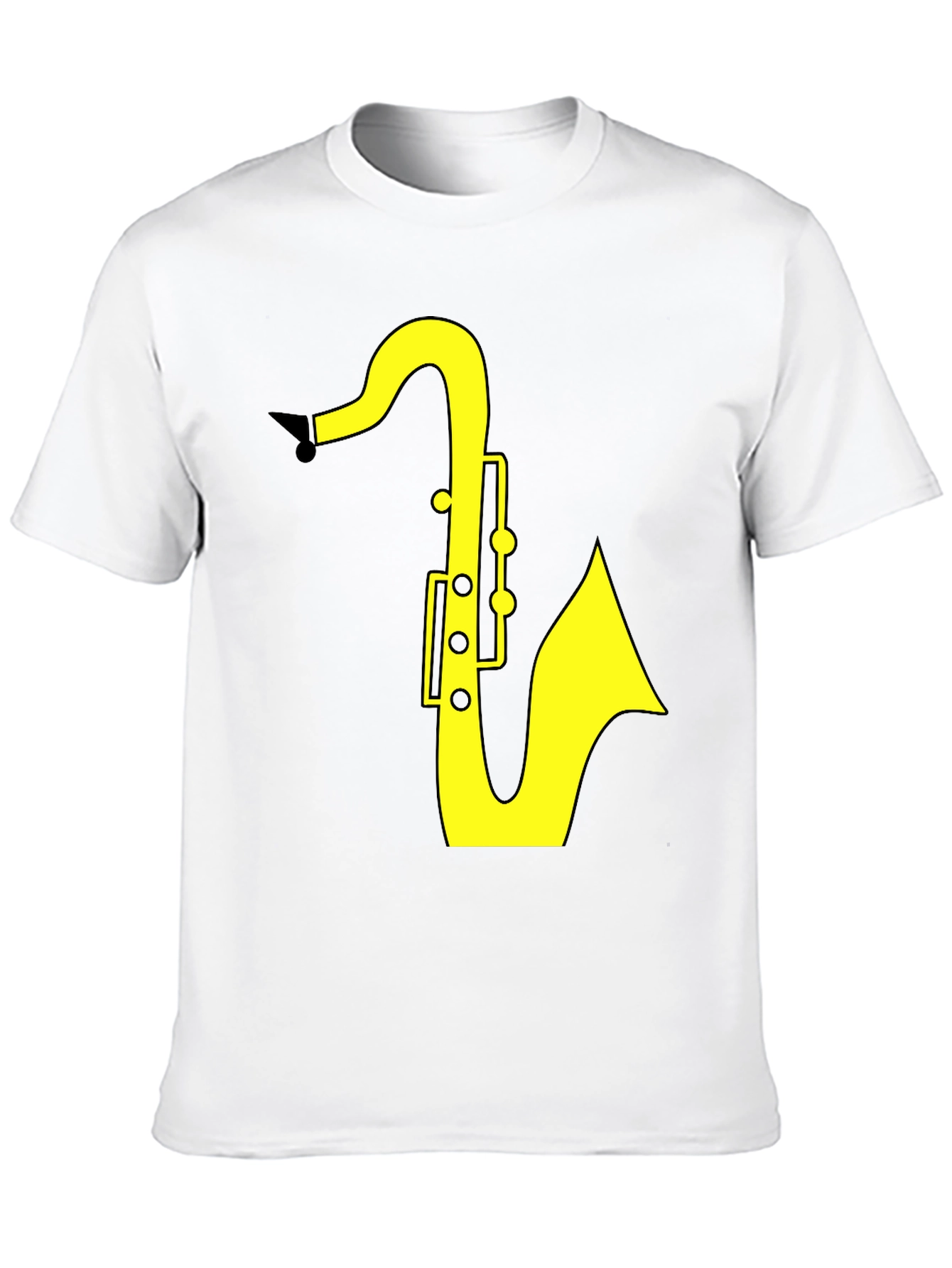 Black Saxophone Graphic Tee - Black Cotton T-Shirt view 10