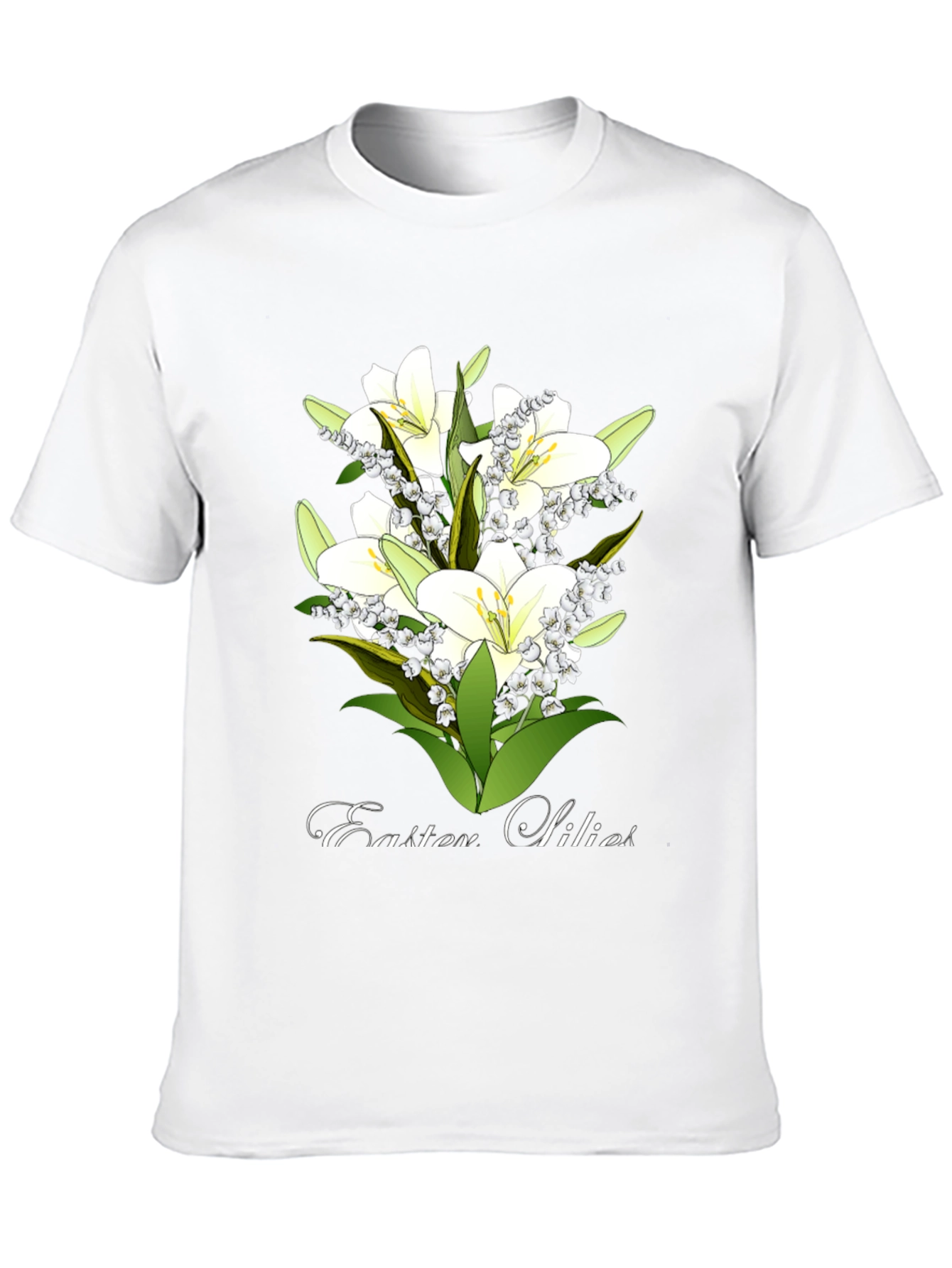 Black Easter Lilies T-Shirt - Floral Spring Design view 10