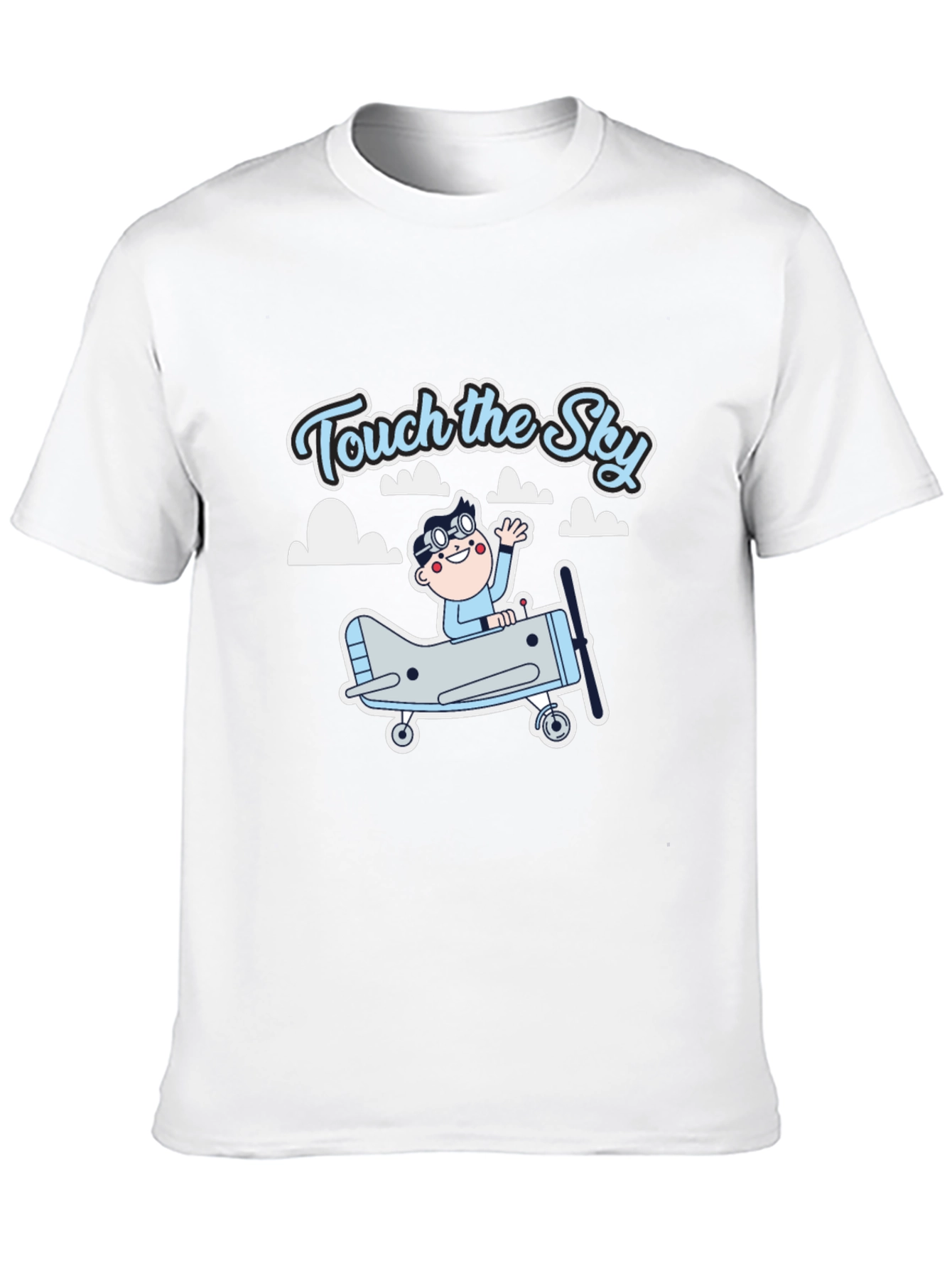 Black Touch the Sky T-Shirt - Airplane & Pilot Design view 10
