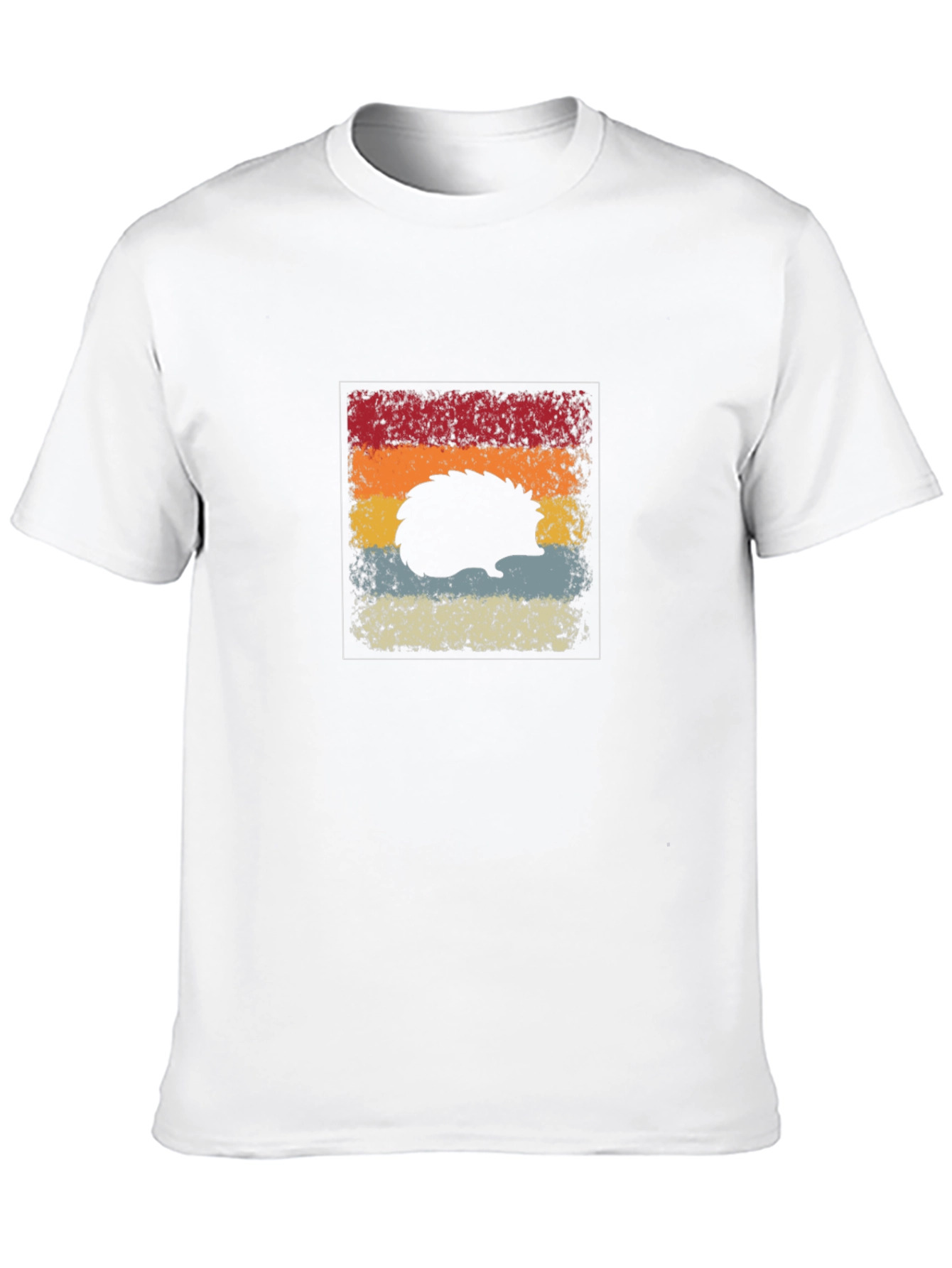 Black Vintage Hedgehog Graphic Black T-Shirt view 10