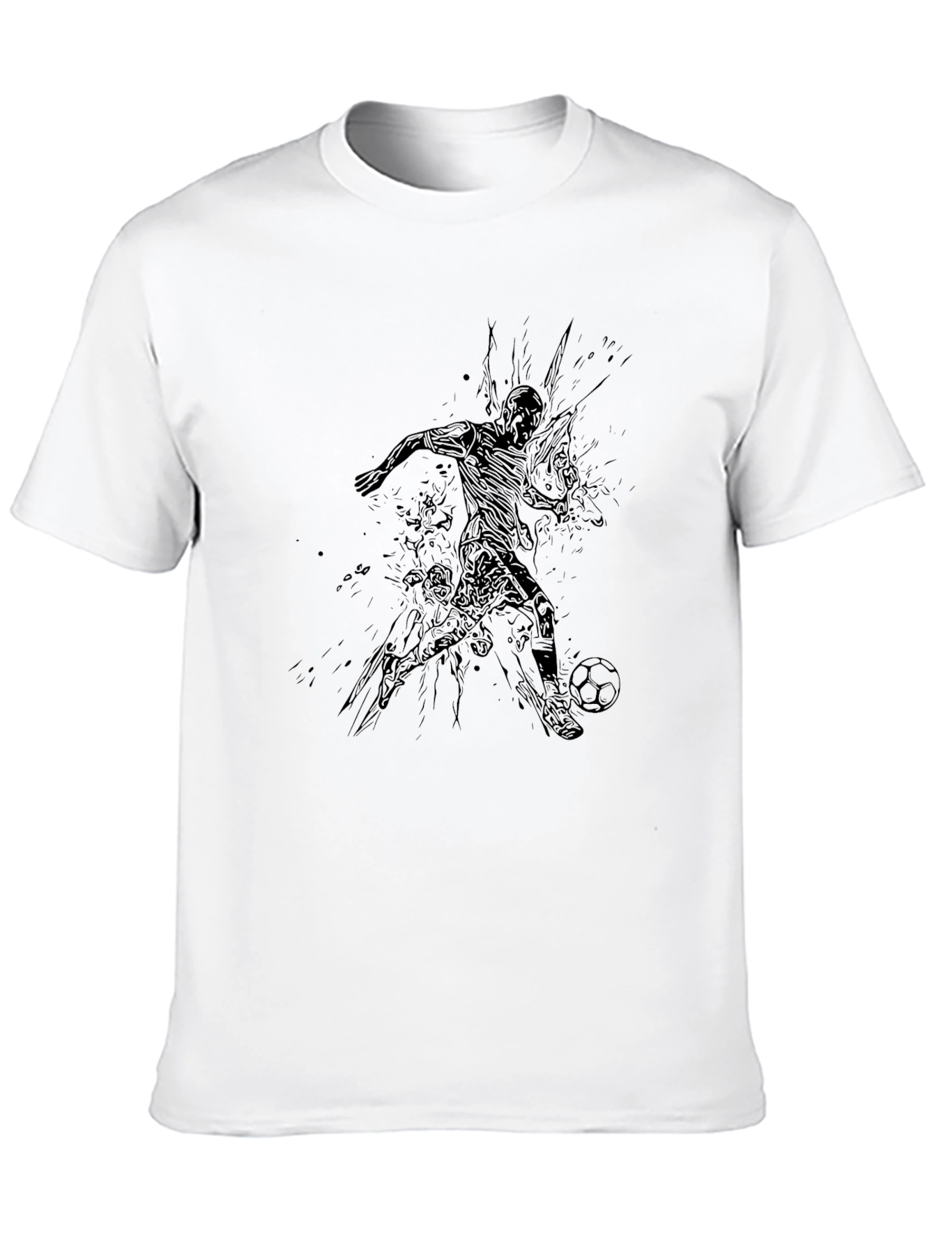 Black Soccer Player Graphic Tee - Black Cotton Blend view 10