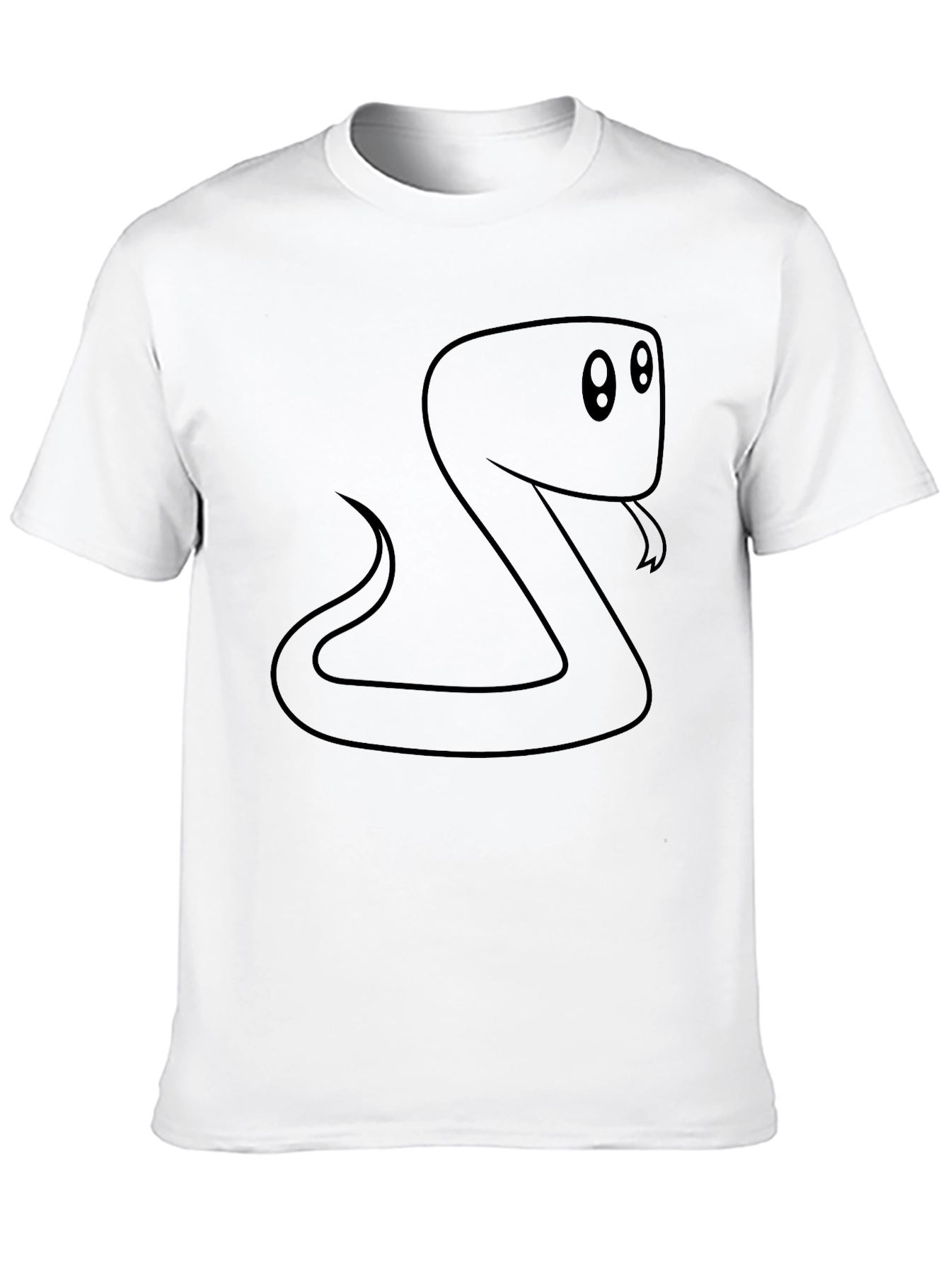 Black Cartoon Snake Graphic Black T-Shirt view 10