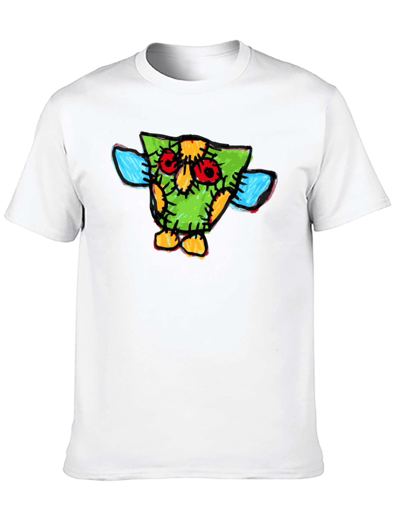 Black Funky Cartoon Owl T-Shirt view 10