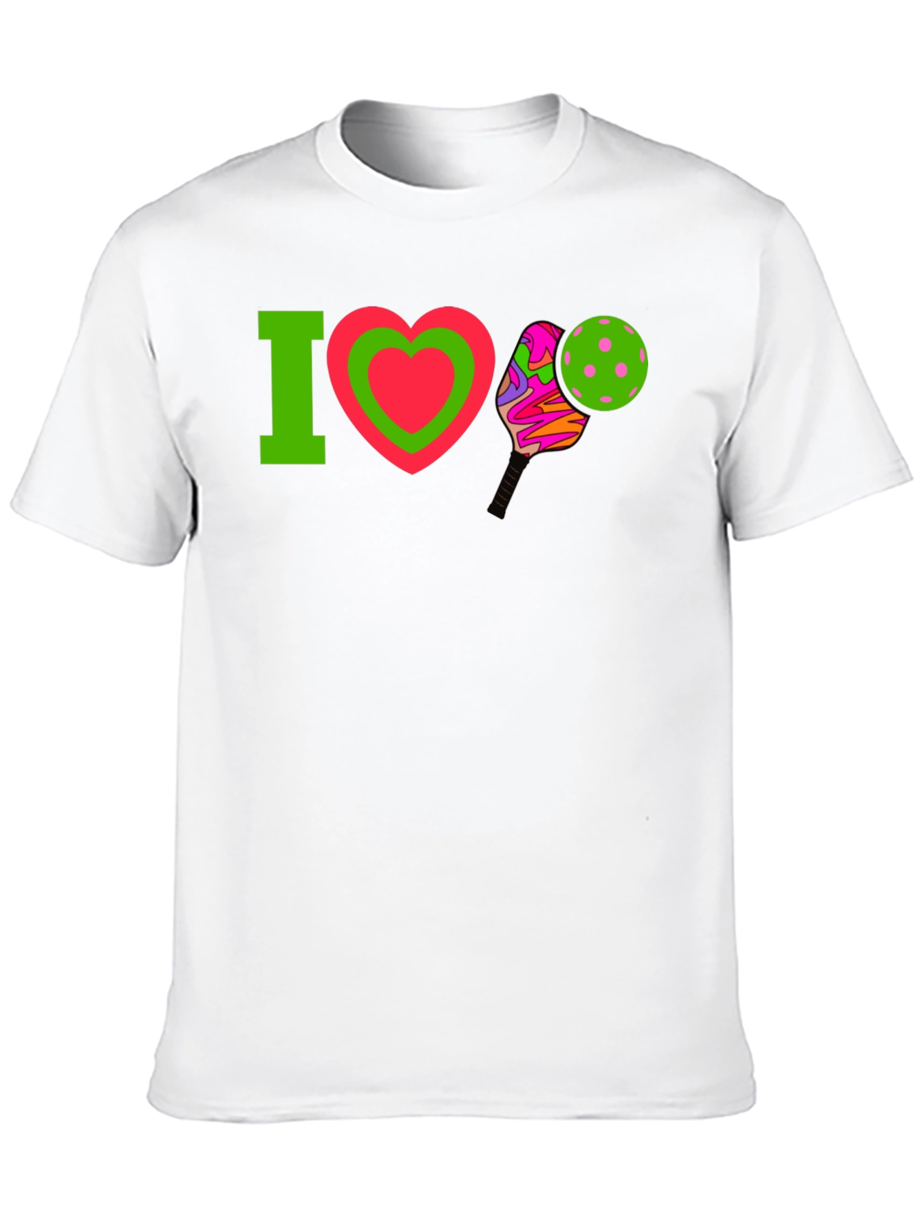 Black I Love Pickleball T-Shirt view 10