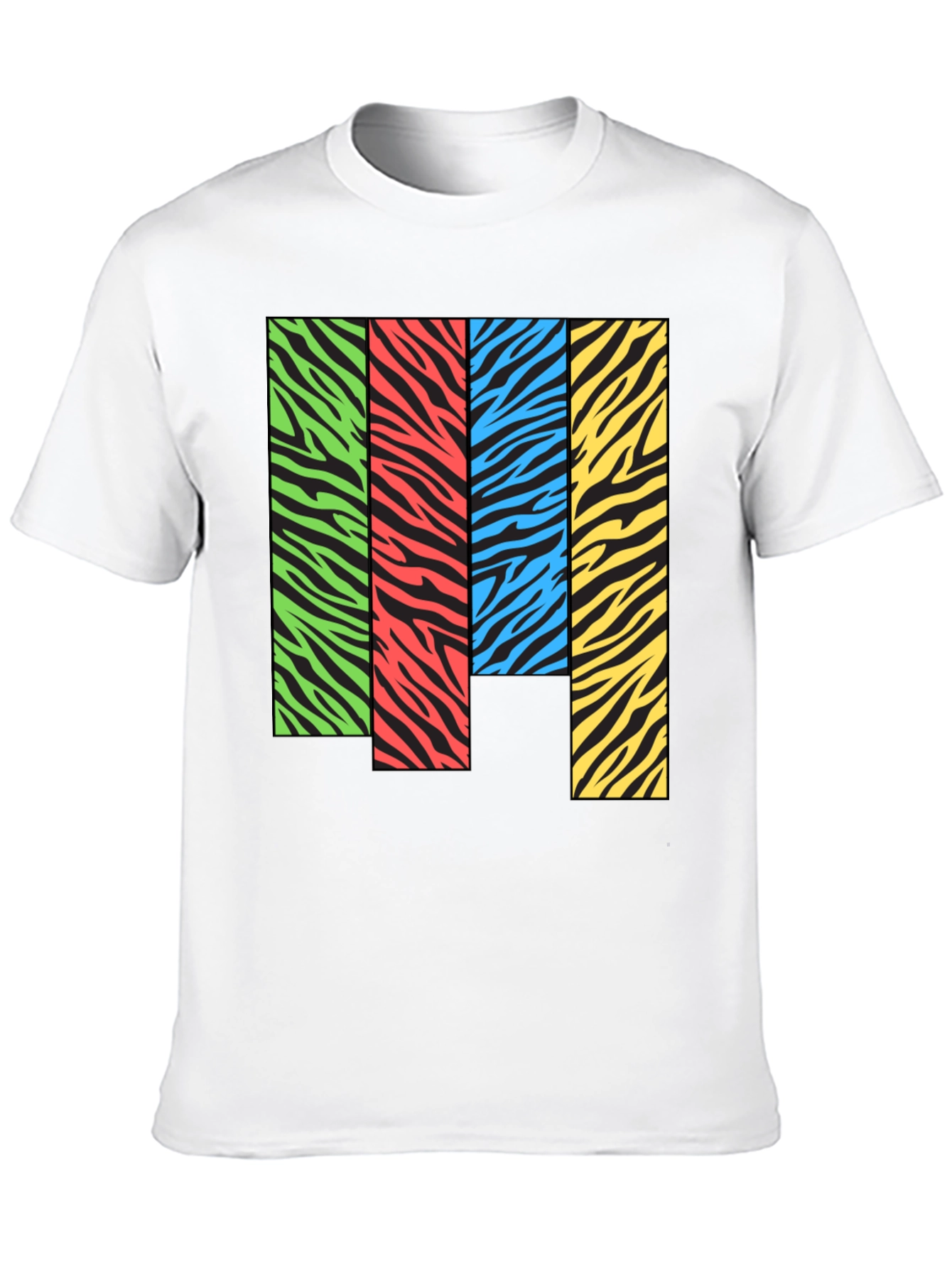 Black Zebra Stripe Color Block Graphic Tee view 10