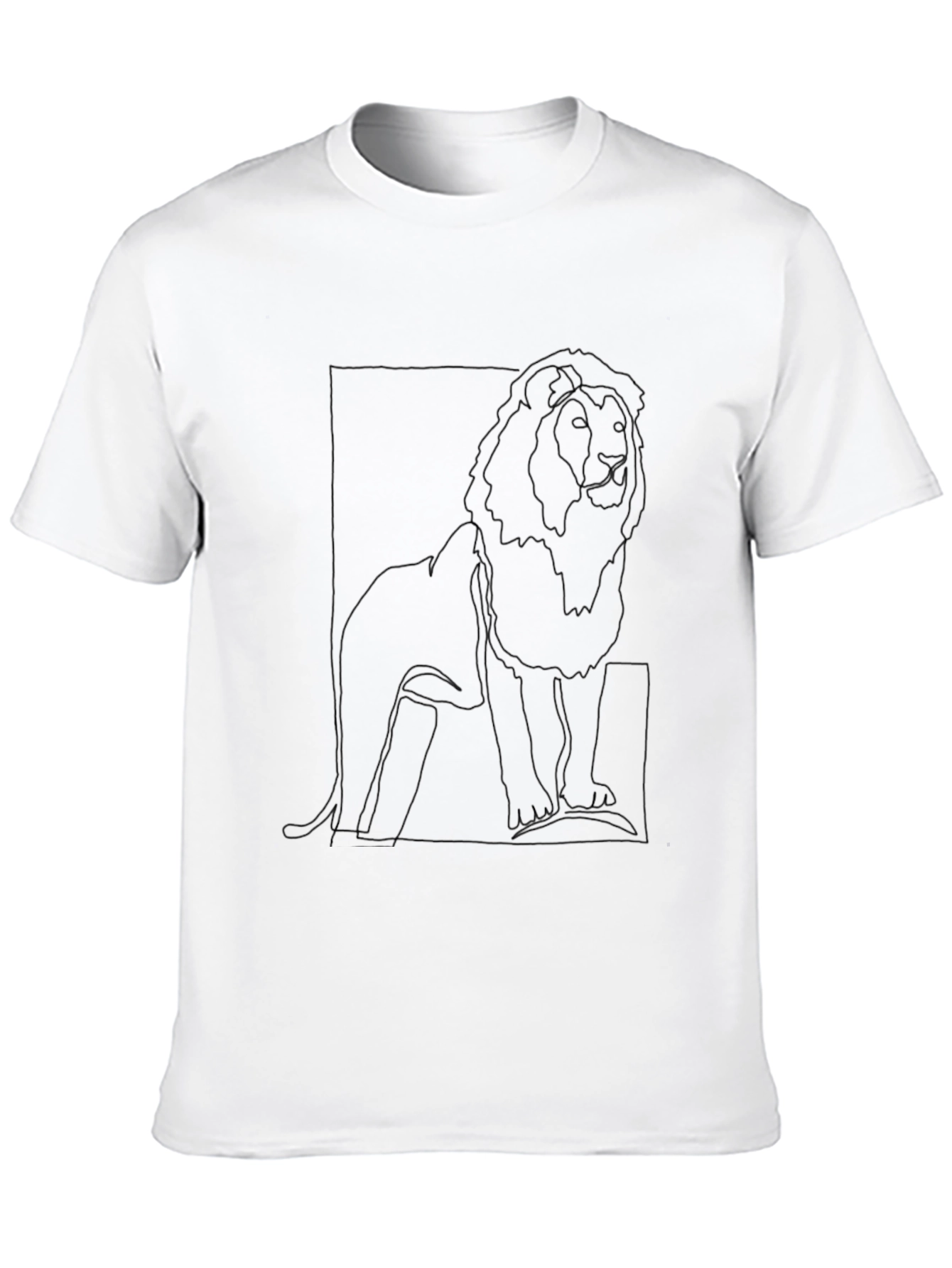 Black Lion Outline Graphic Tee - Minimalist Design view 10