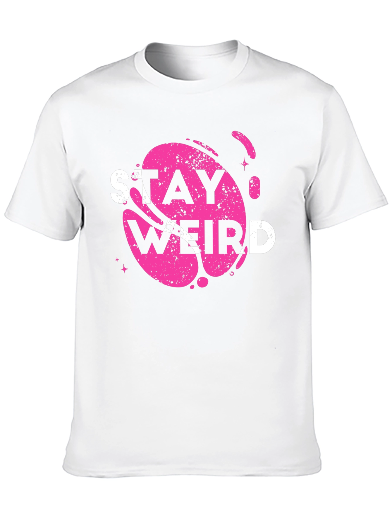 Black Stay Weird Graphic Tee - Trendy Casual Top view 10