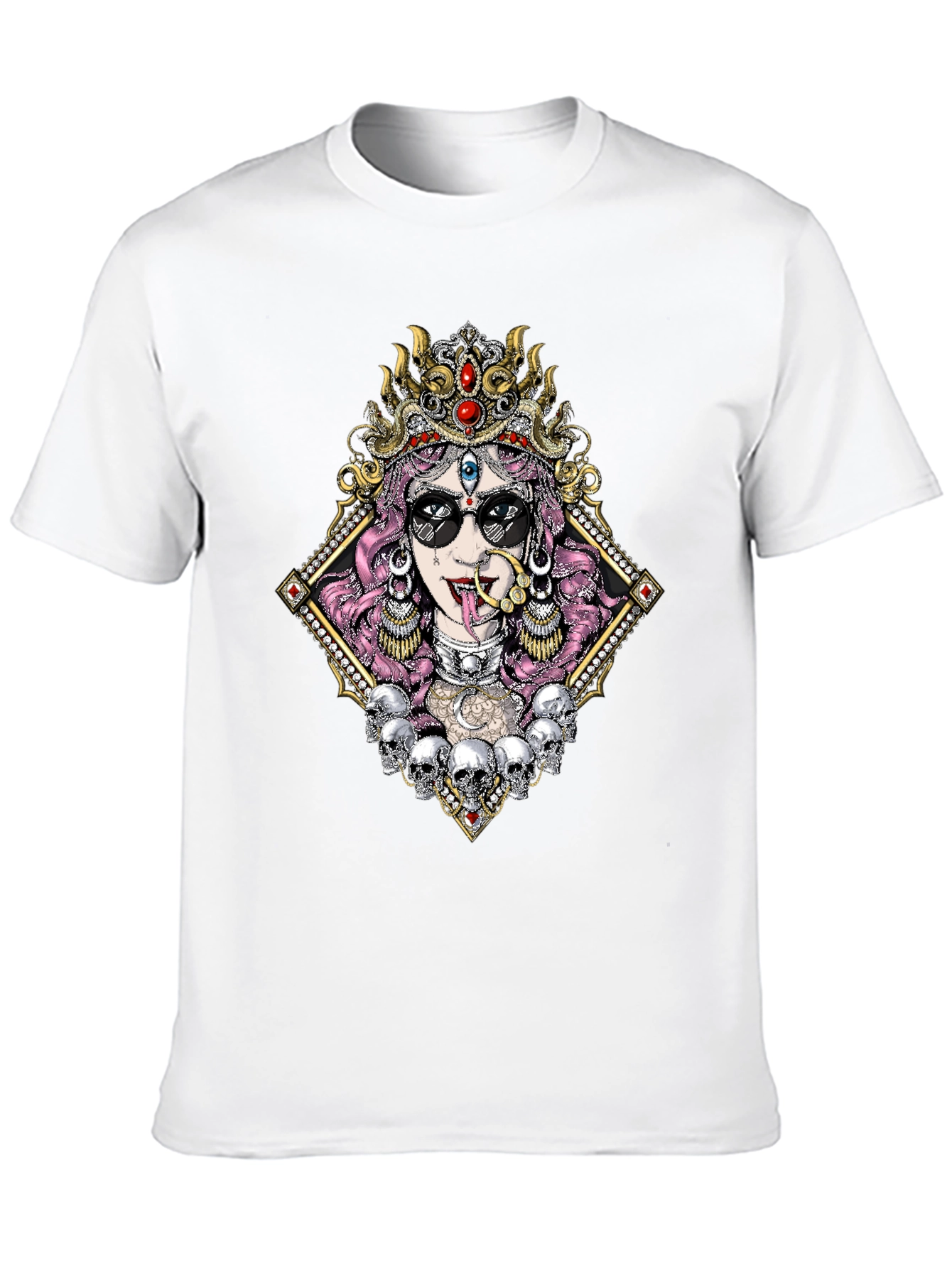 Black Kali T-Shirt with Skull Design view 10