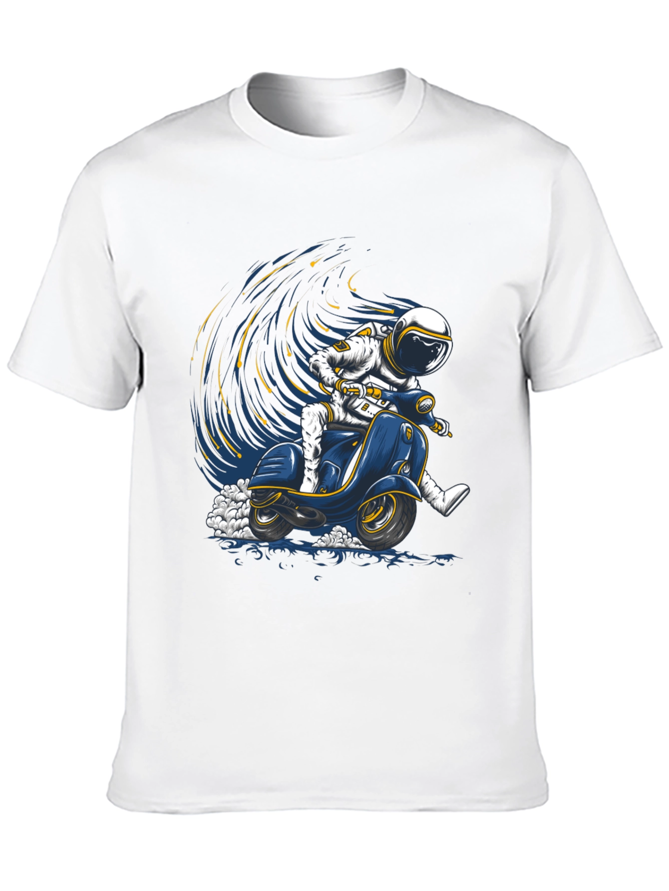 Black Astronaut Scooter Graphic Tee - Space Rider T-Shirt view 10