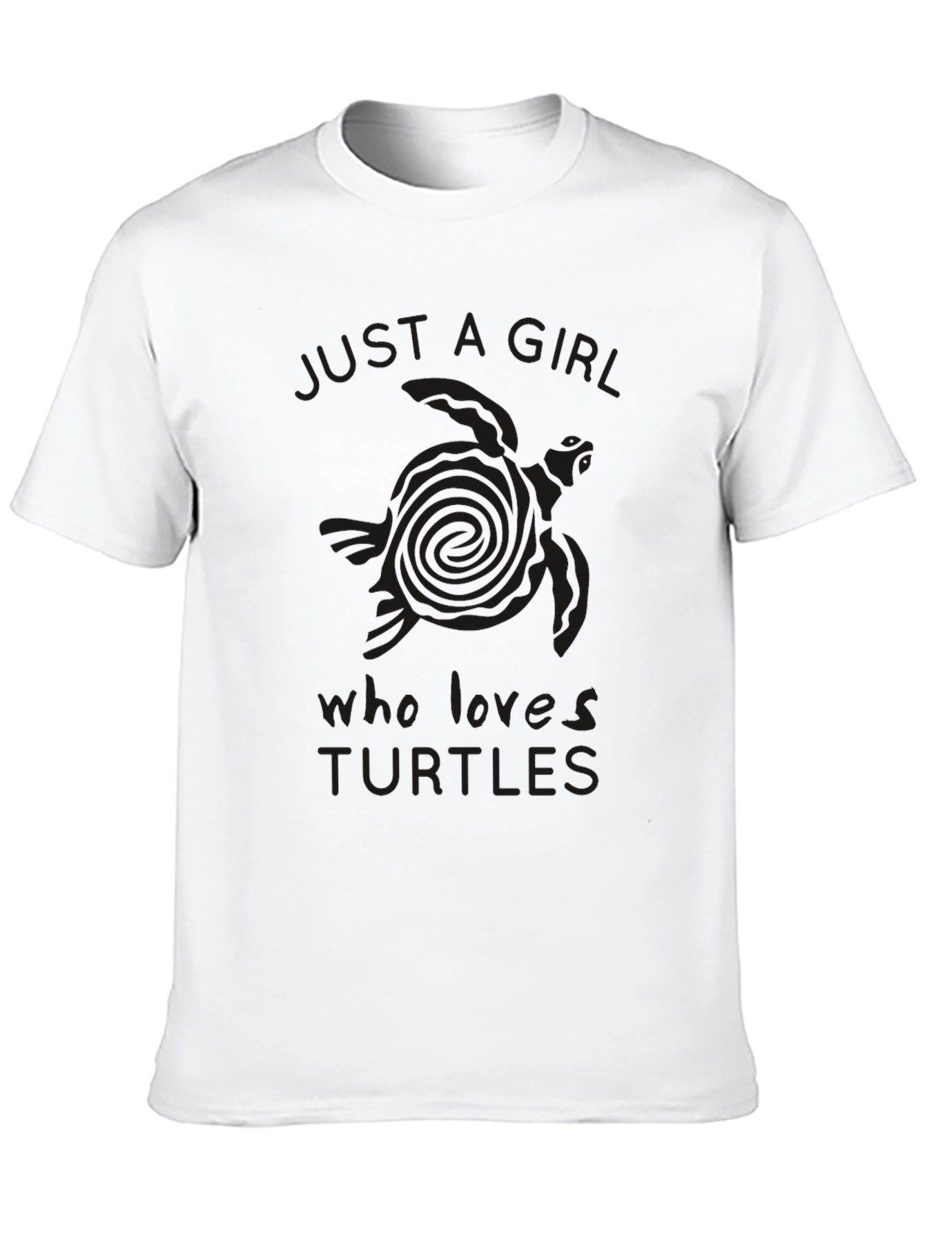 Black Just a Girl Who Loves Turtles Black T-Shirt view 10