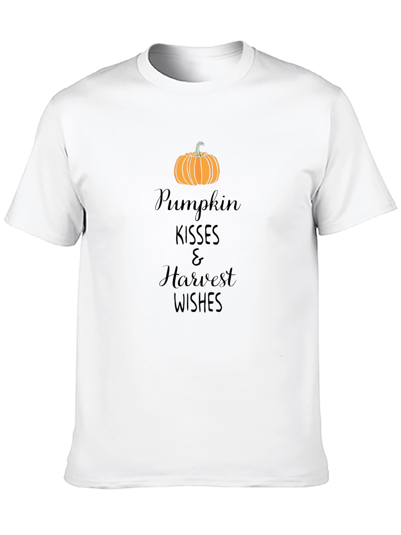 Black Pumpkin Kisses Harvest Wishes Black T-Shirt view 10