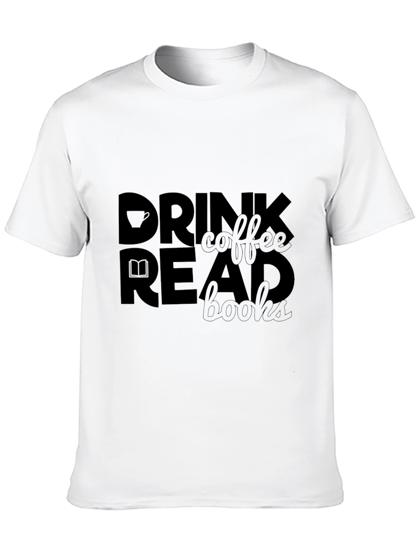 Black Drink Coffee Read Books Graphic T-Shirt view 10