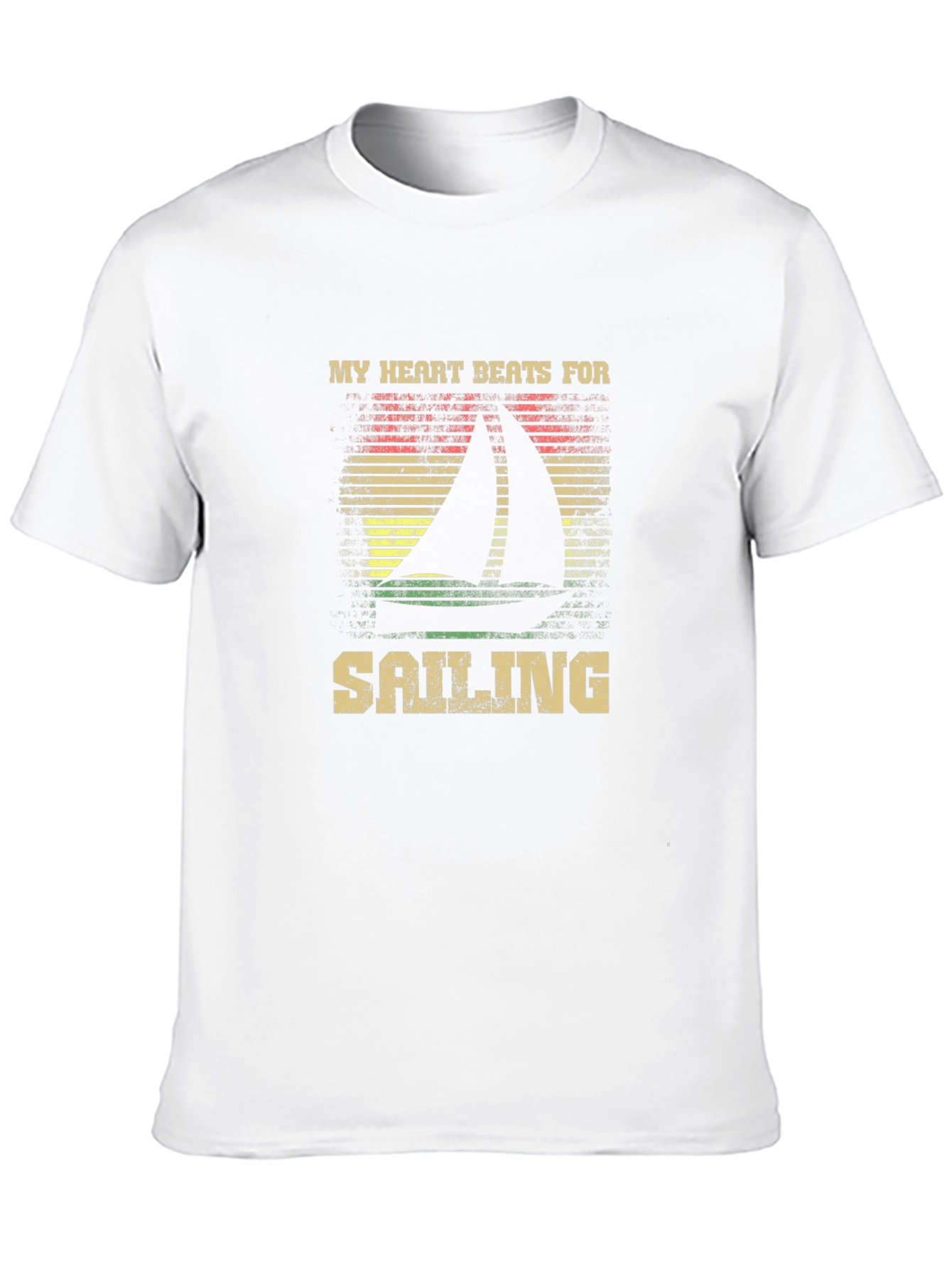 Black Sailing Heartbeat Graphic Tee - Boating Lover T-Shirt view 10