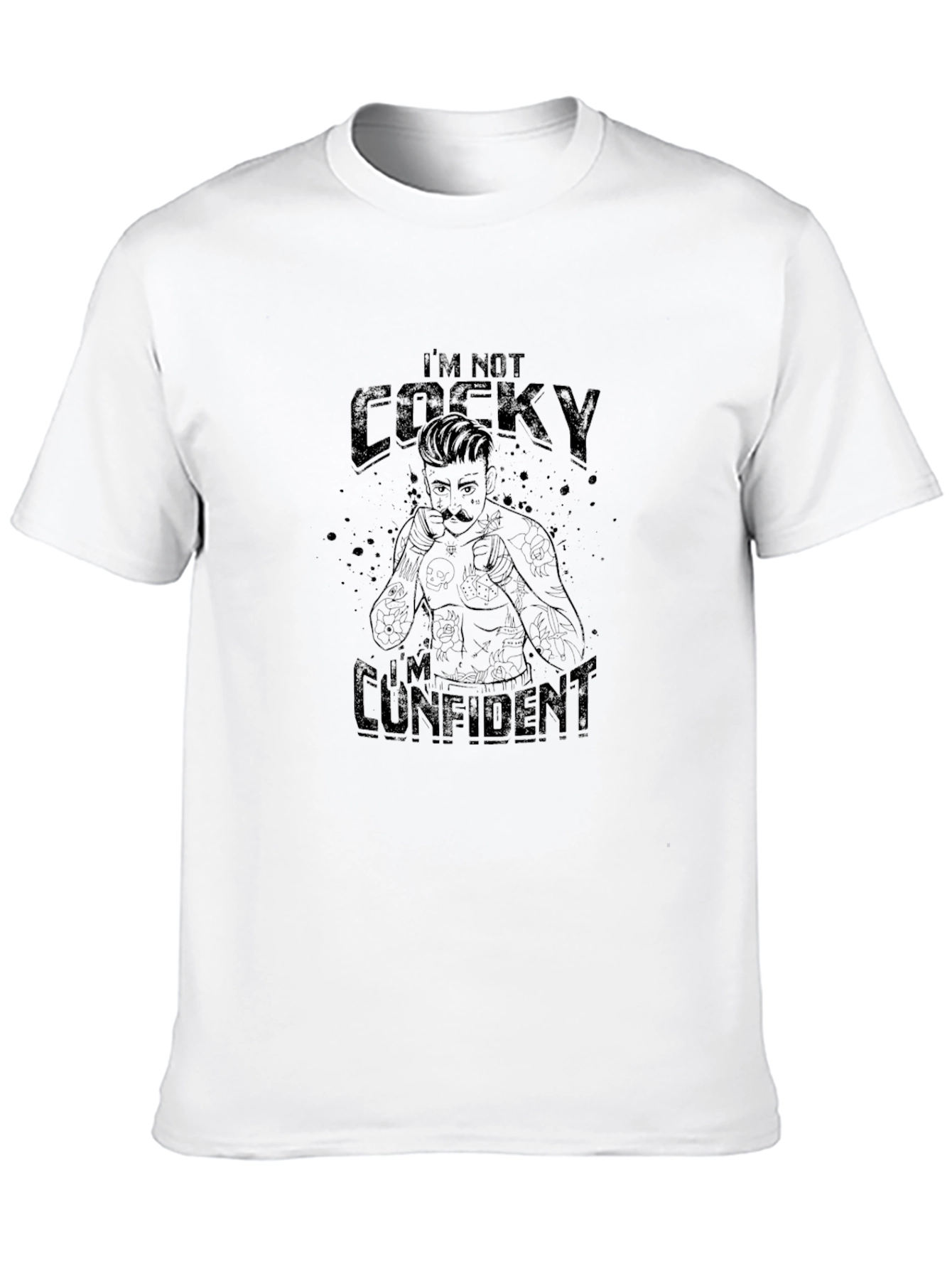 Black I'm Not Cocky, I'm Confident Graphic T-Shirt view 10