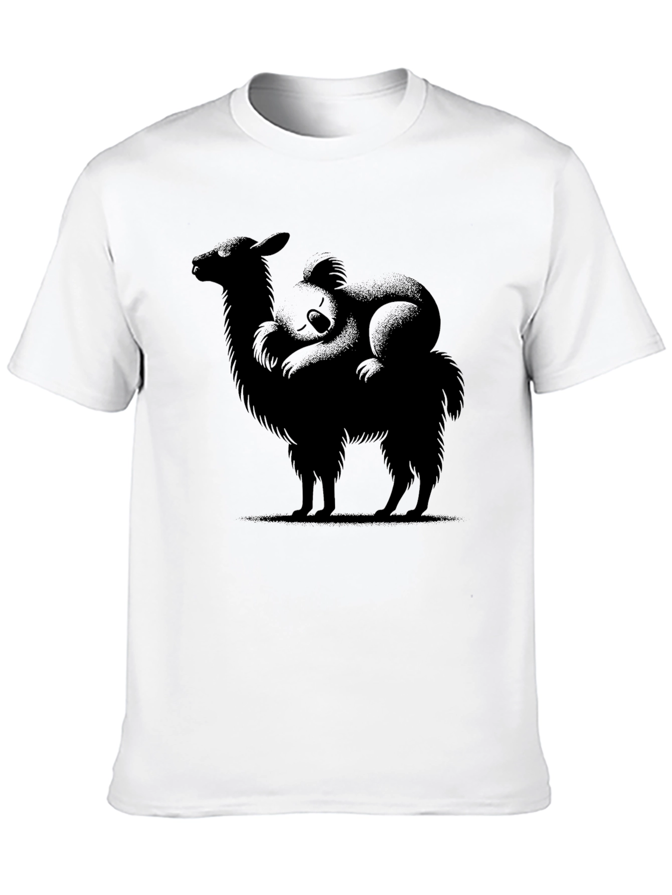 Black Llama & Koala Graphic T-Shirt - Quirky Animal Tee view 10