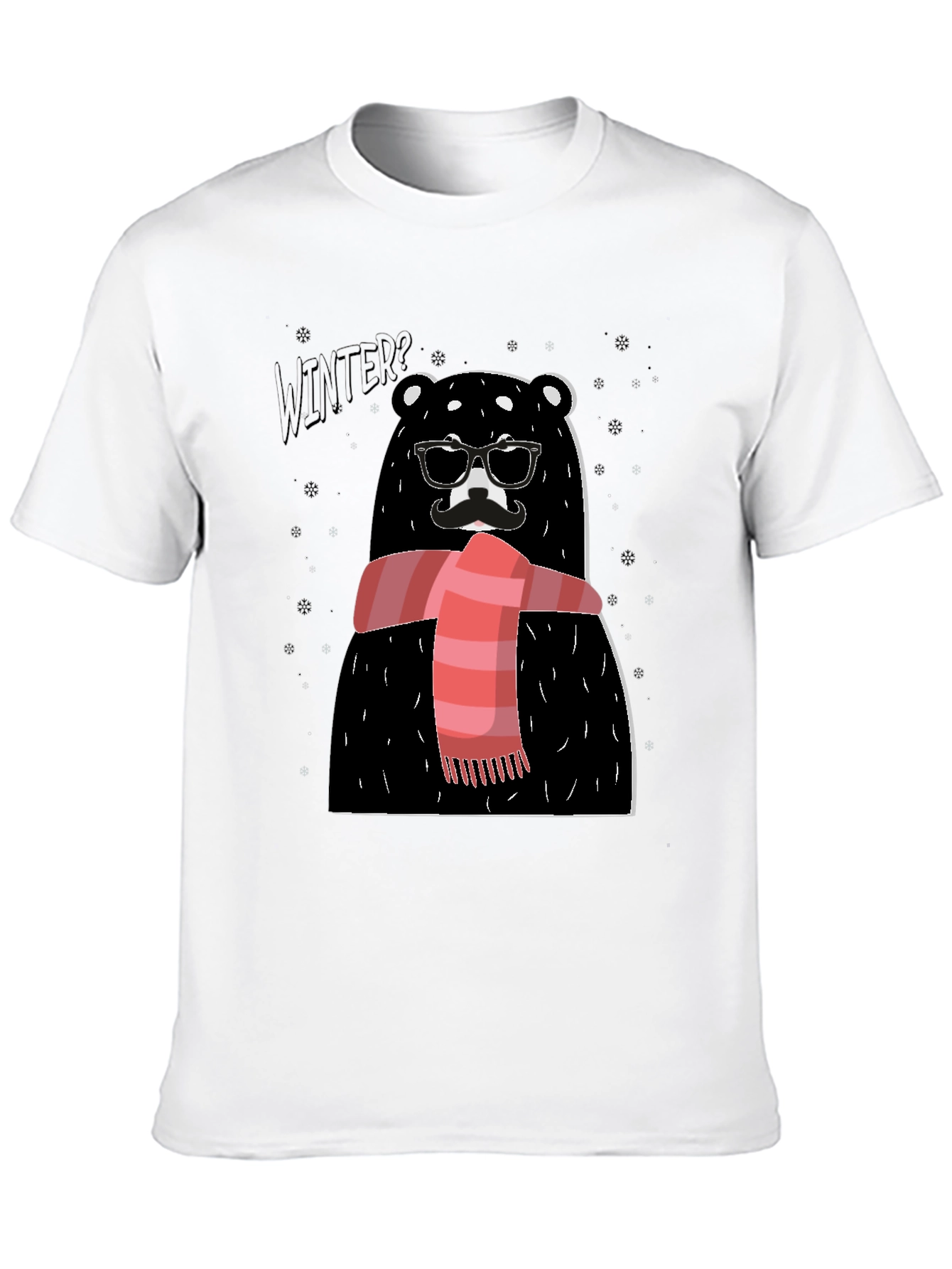 Black Winter Bear Graphic Tee - Stylish Holiday Design view 10