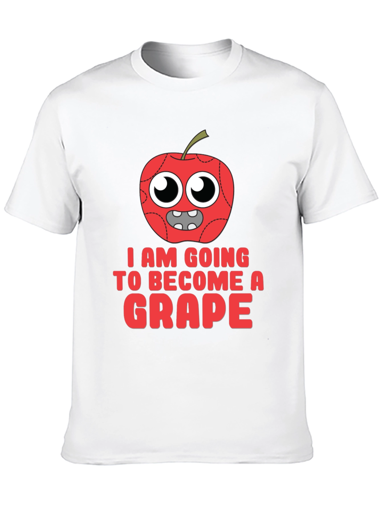 Black Funny Apple Becoming Grape Graphic T-Shirt view 10