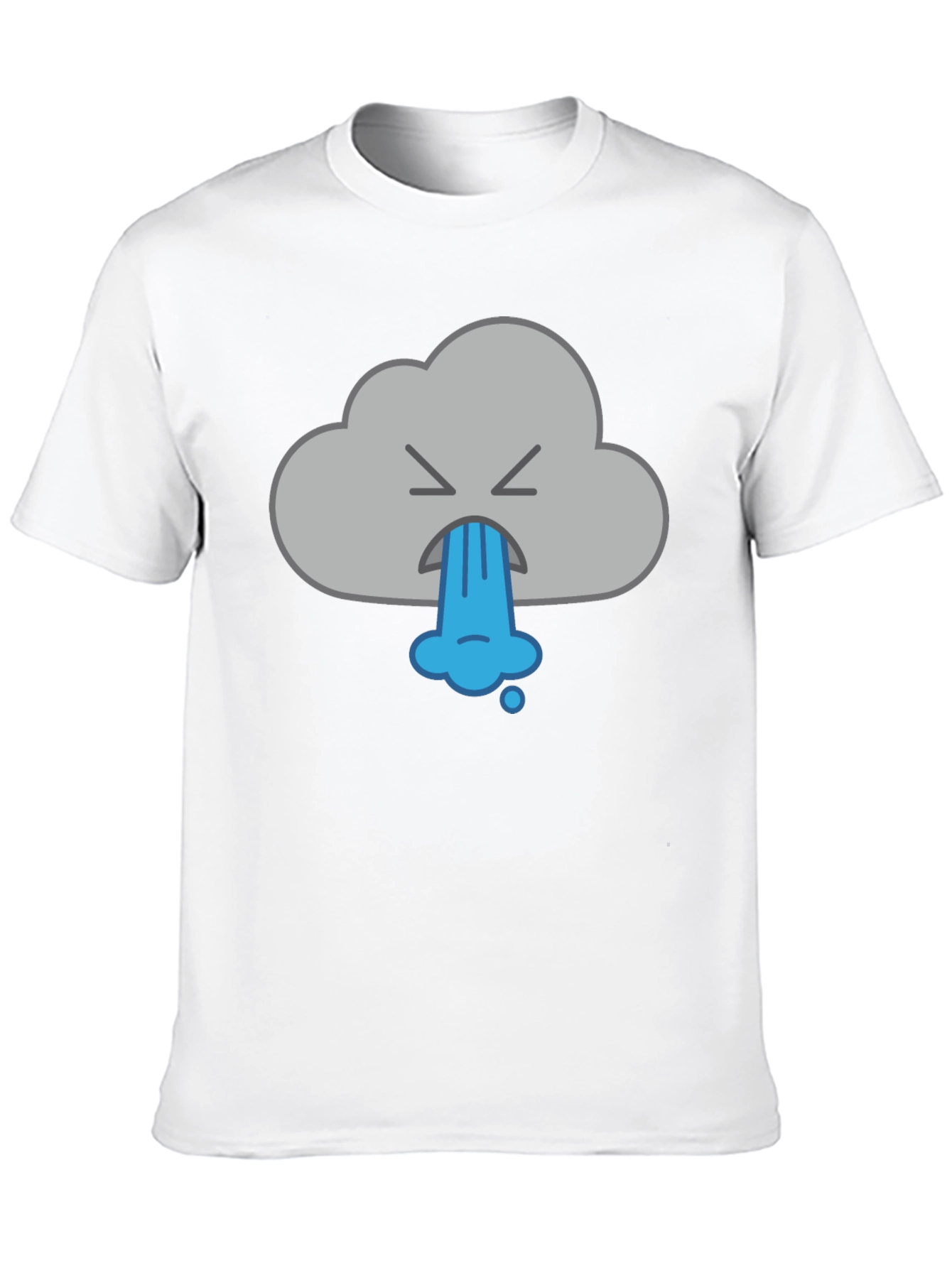 Black Funny Vomiting Cloud Graphic Tee - Black view 10