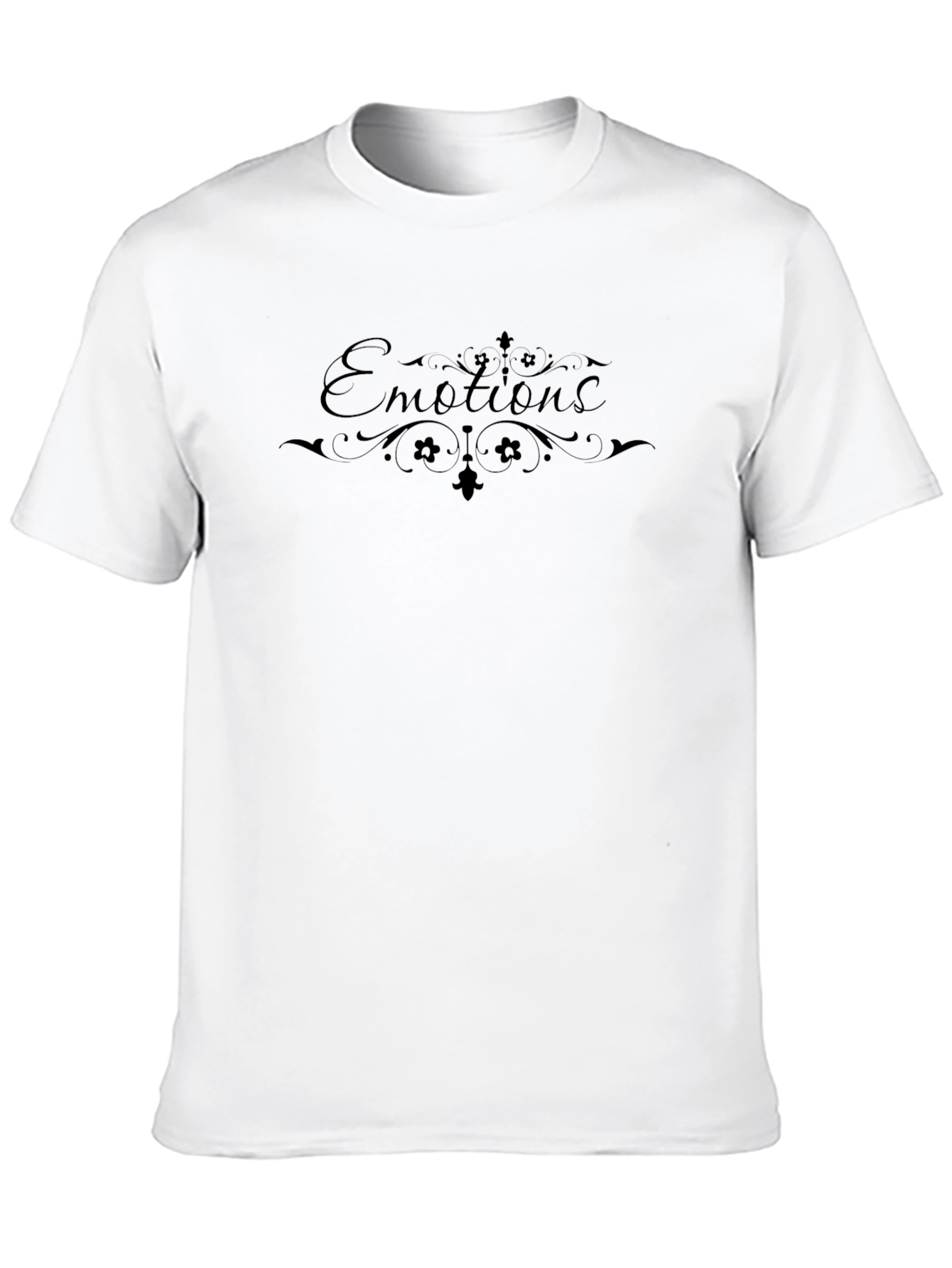 Black Emotions Black Tee Shirt Graphic Print Crew Neck view 10