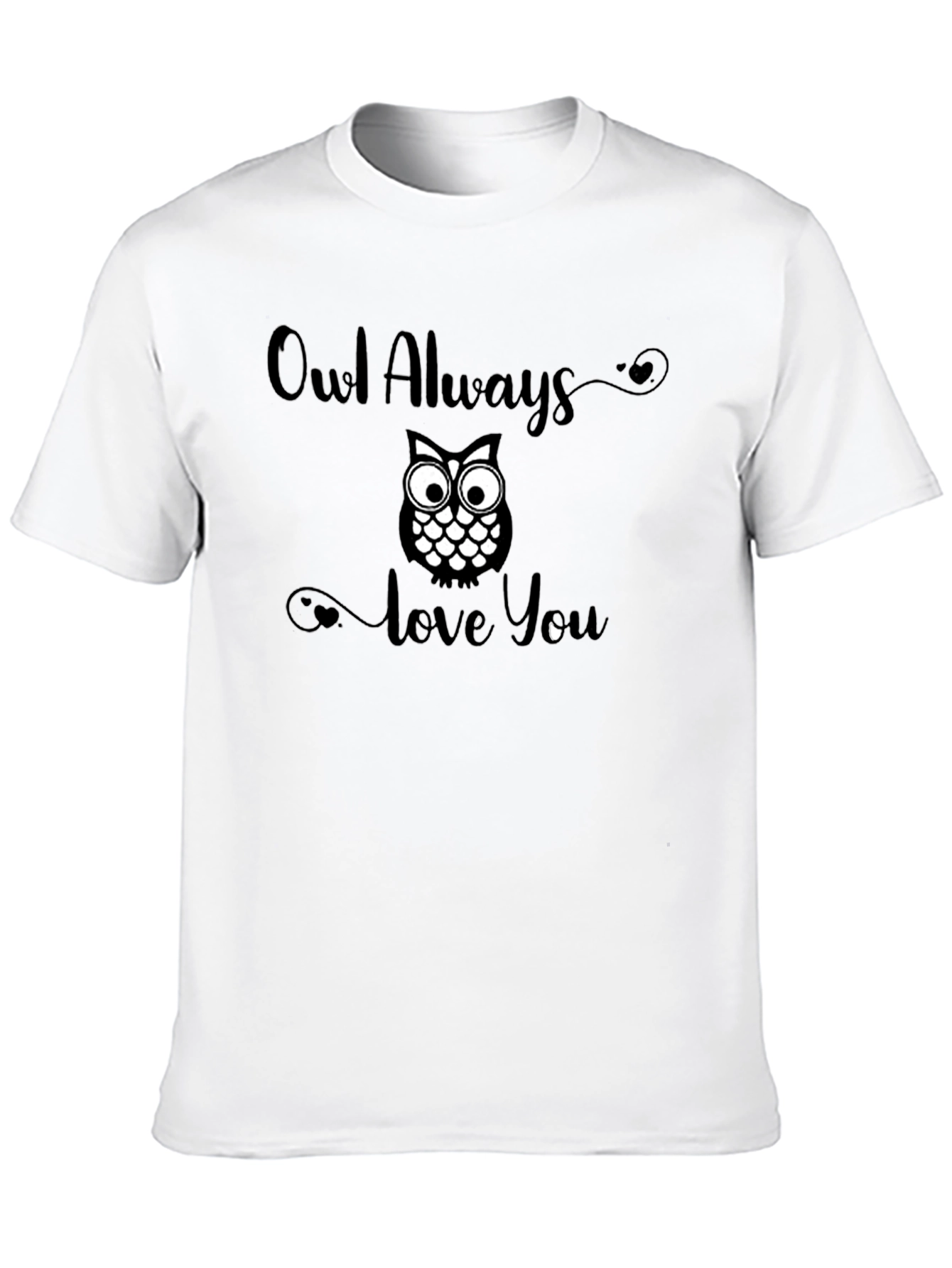 Black Owl Always Love You T-Shirt - Black Graphic Tee view 10