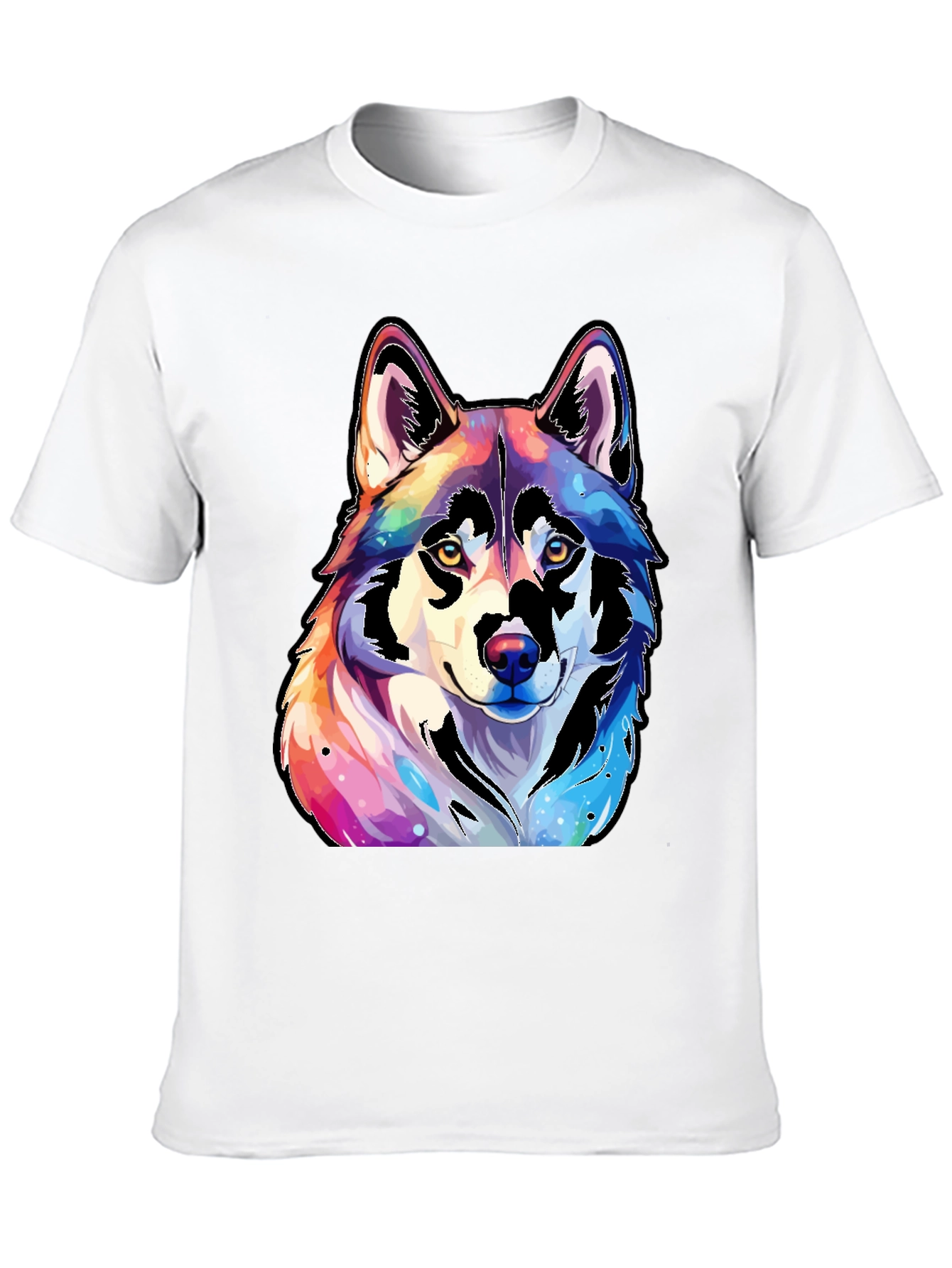 Black Rainbow Wolf Graphic Tee - Unisex view 10
