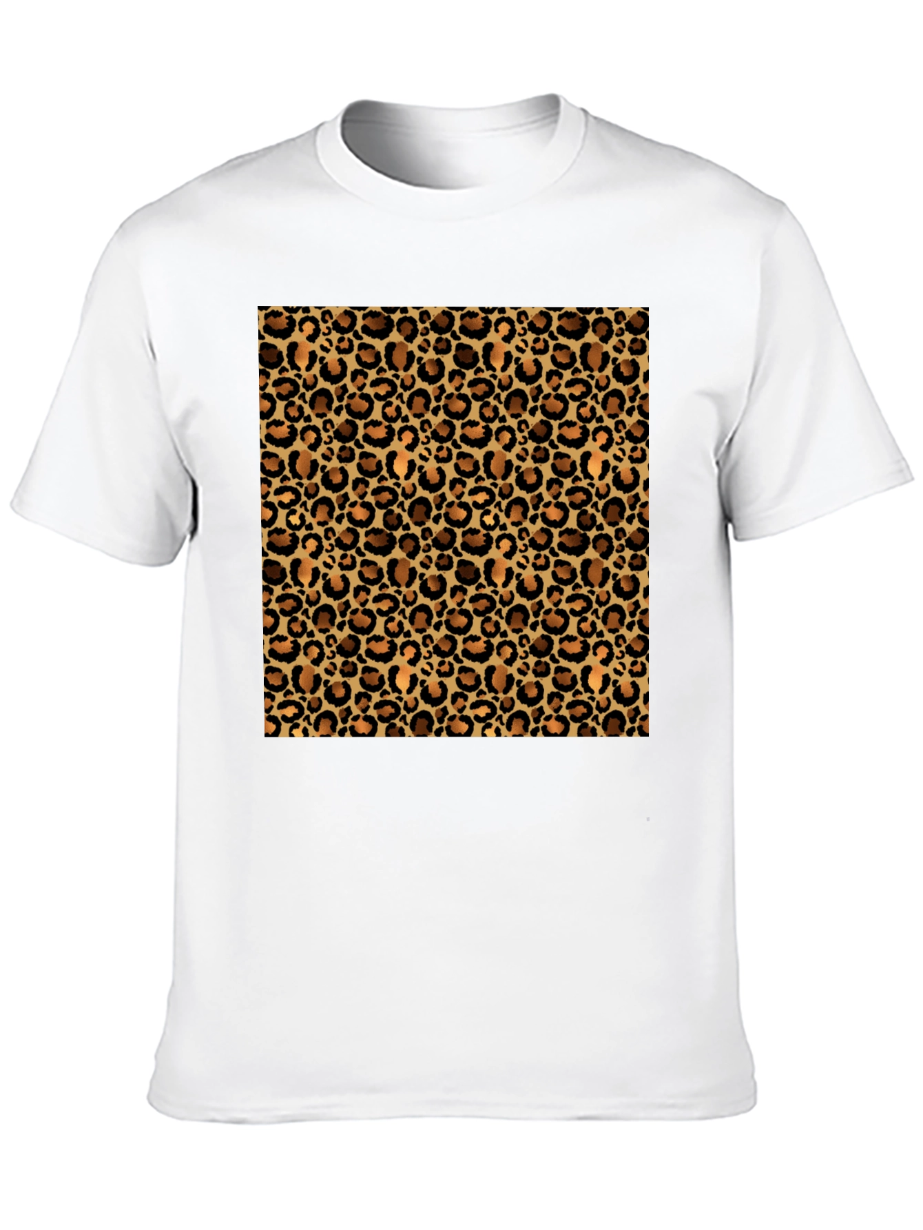 Black Leopard Print Black T-Shirt - Casual Fashion view 10