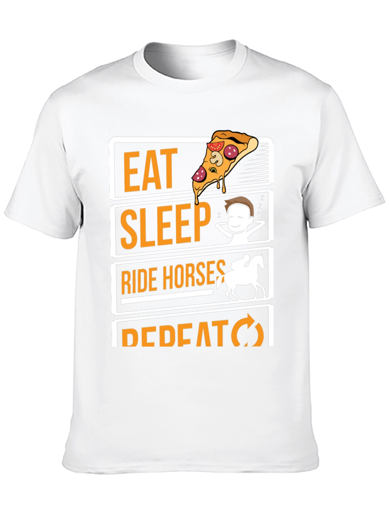 Black Eat Sleep Ride Horses Repeat Graphic Tee view 10