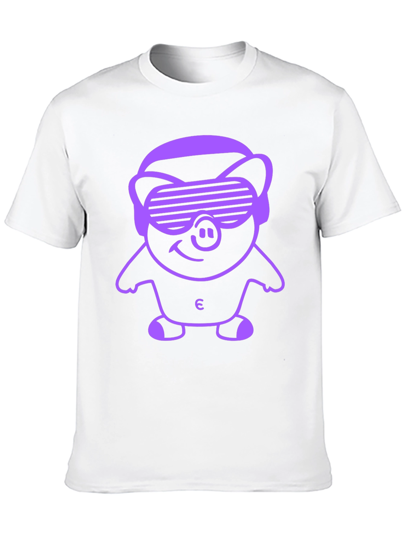 Black Black Tee with Pig Wearing Sunglasses Graphic view 10