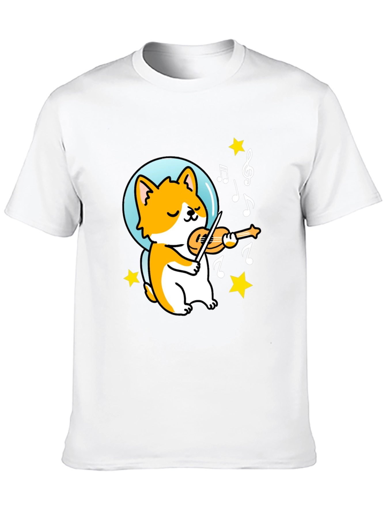 Black Musical Corgi Graphic Tee - Black Cotton T-Shirt view 10