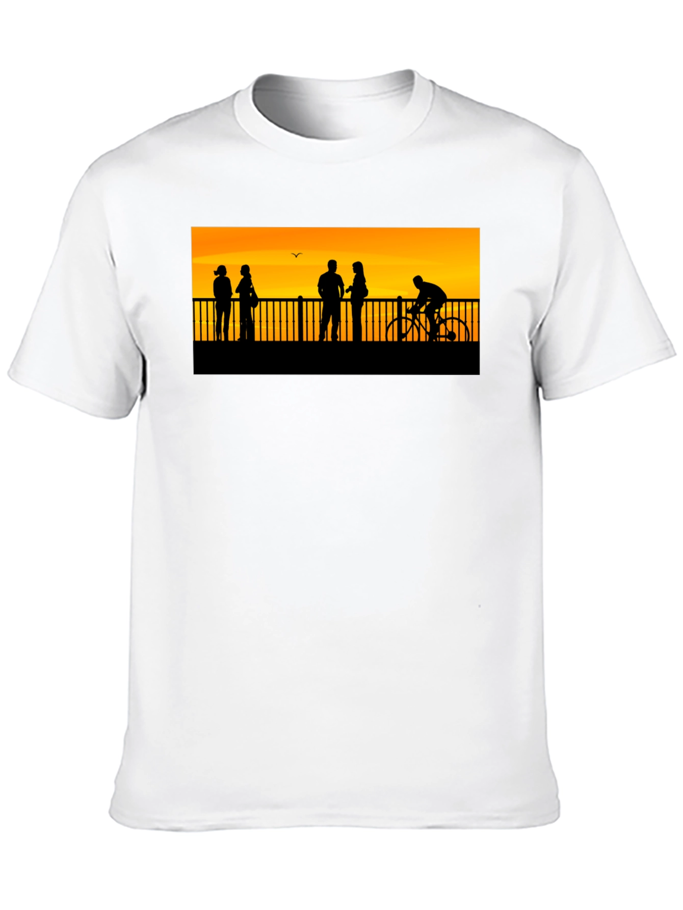 Black Sunset Silhouette Graphic T-Shirt view 10