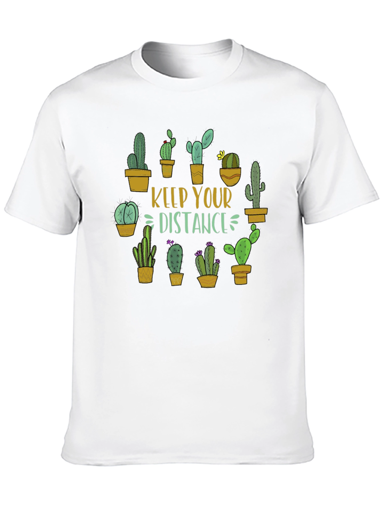Black Keep Your Distance Cactus Graphic Tee view 10