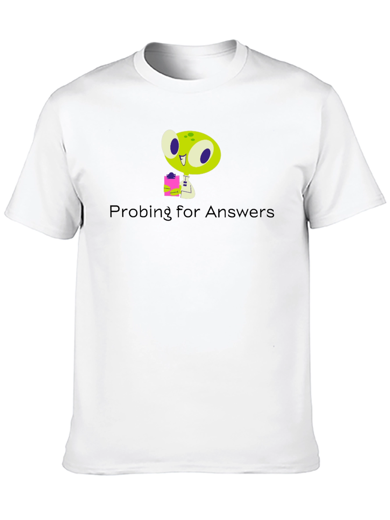 Black Probing for Answers Black Graphic T-Shirt view 10