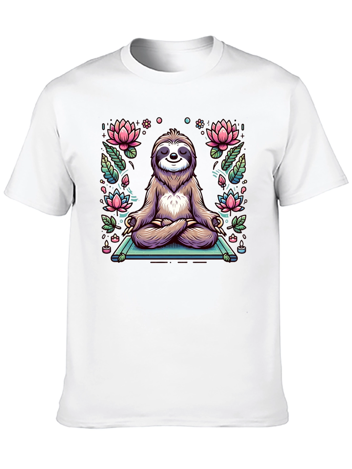 Black Zen Sloth T-Shirt - Meditating Animal Tee view 10