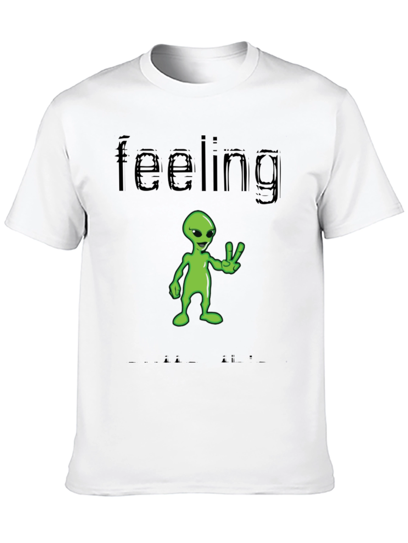Black Feeling Alien T-Shirt - Black Graphic Tee view 10