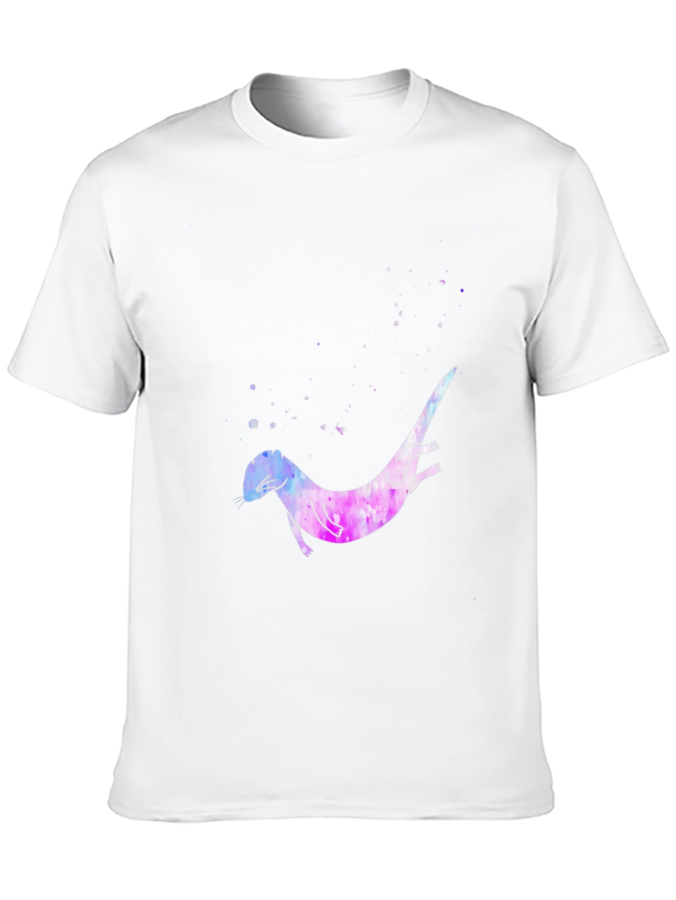 Black Otter Galaxy T-Shirt - Unique Watercolor Design view 10
