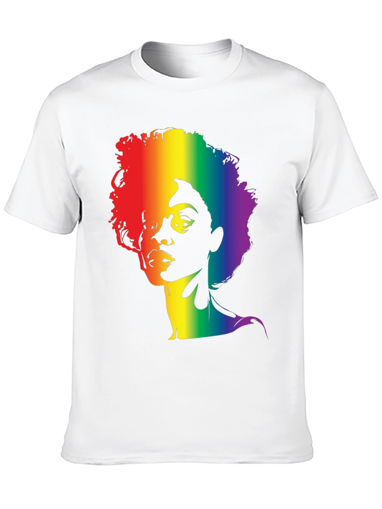 Black Rainbow Afro Graphic Tee - Stylish Black T-Shirt view 10
